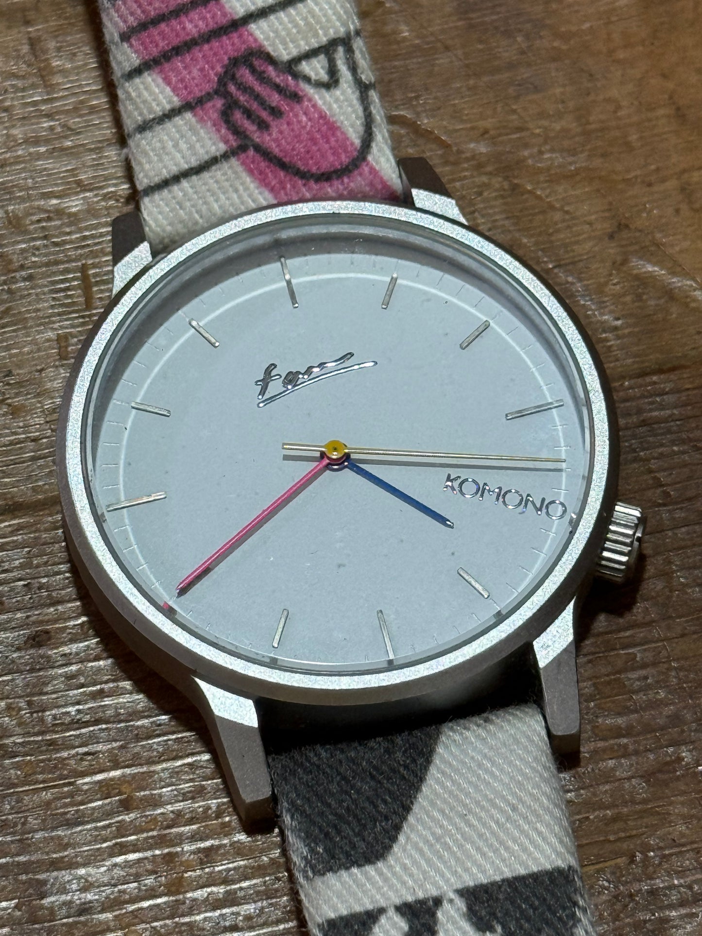 Komono Printed Strap Watch Minimalist Dial Casual Design