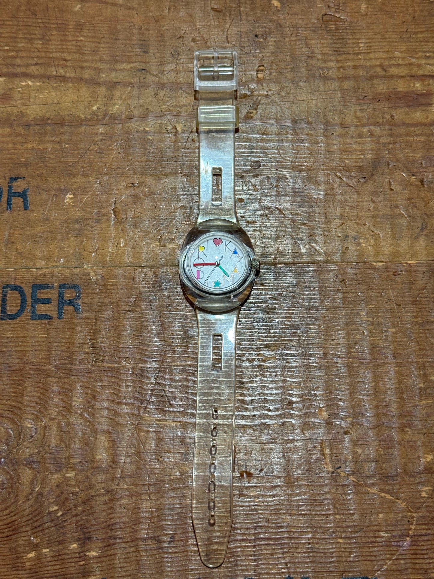 Kazamidori Transparent Case Quartz Watch Clear Strap Retro Design