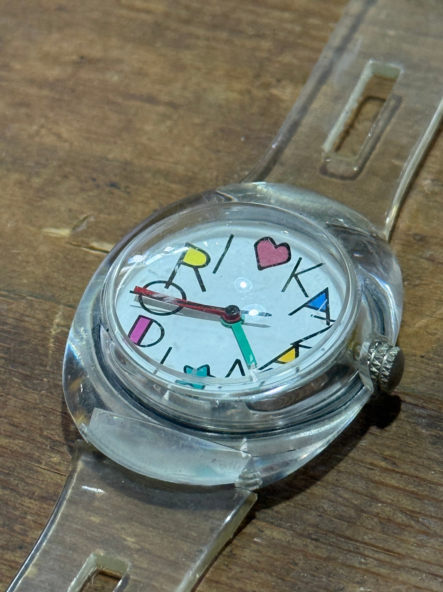 Kazamidori Transparent Case Quartz Watch Clear Strap Retro Design