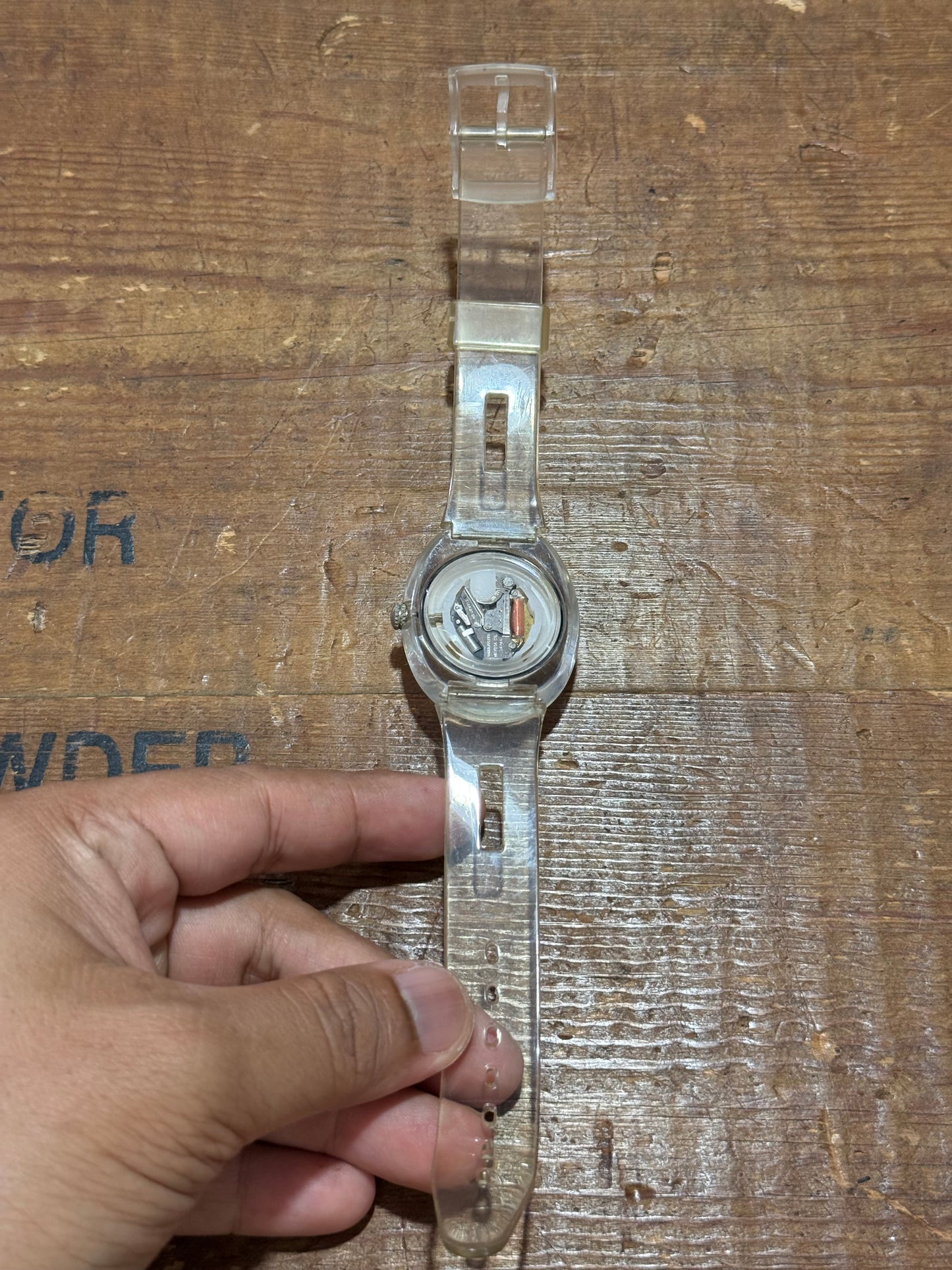 Kazamidori Transparent Case Quartz Watch Clear Strap Retro Design