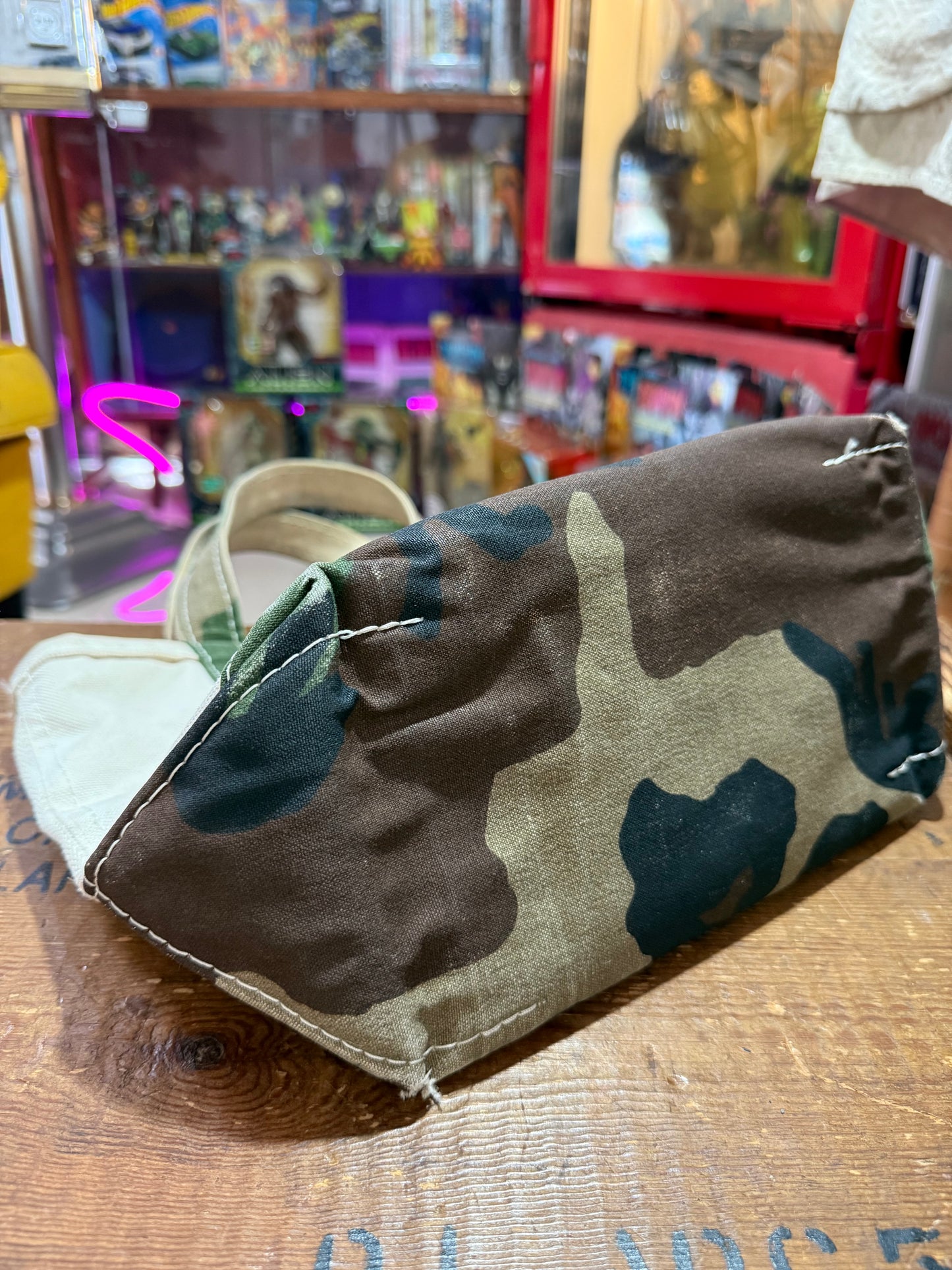 Vintage LL Bean Boat and Tote Canvas Bag Camo Trim Made in USA