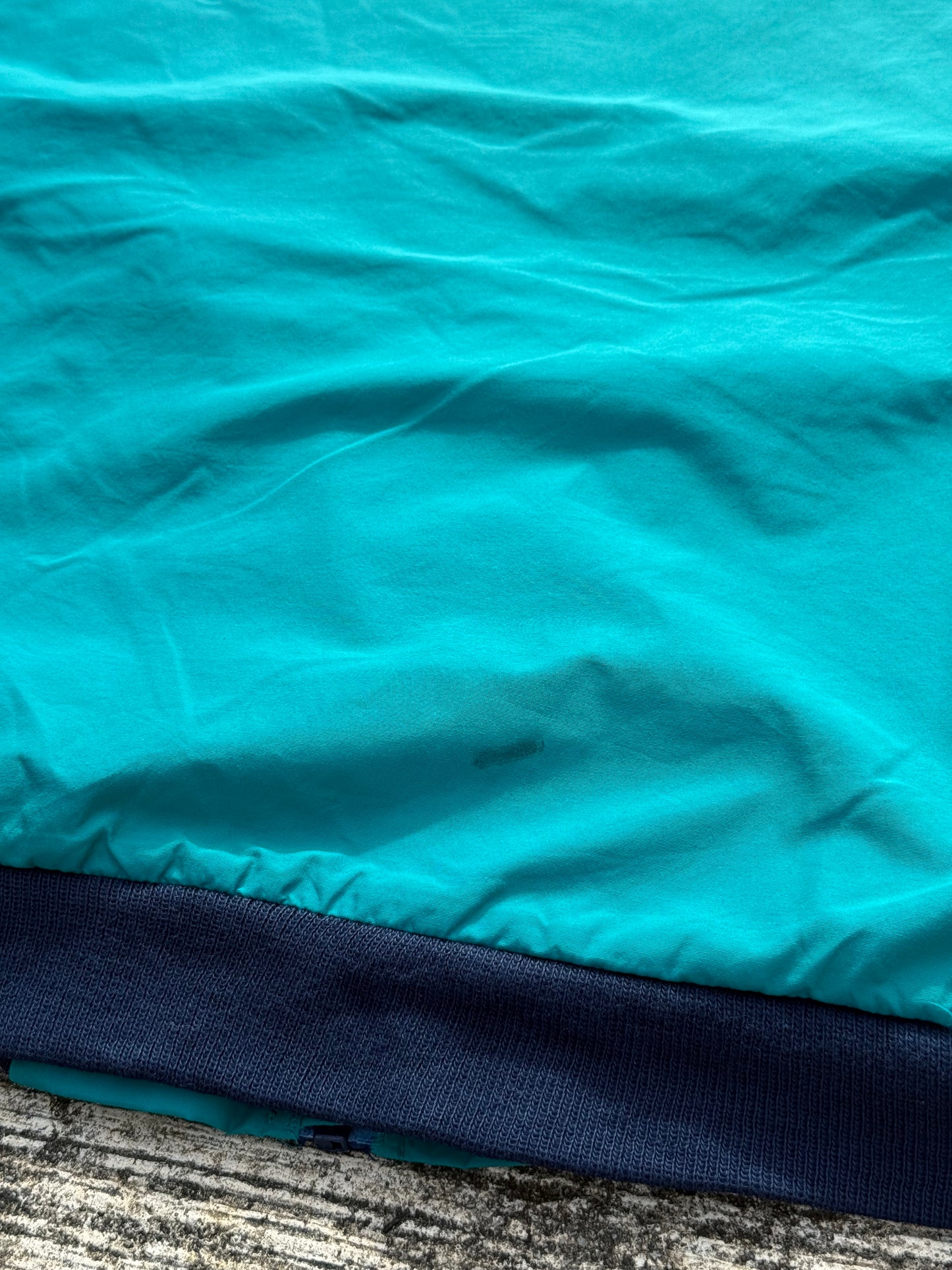 Vintage L.L.Bean Warm-Up Jacket – Made in USA Teal Nylon with Blue Fleece Lining
