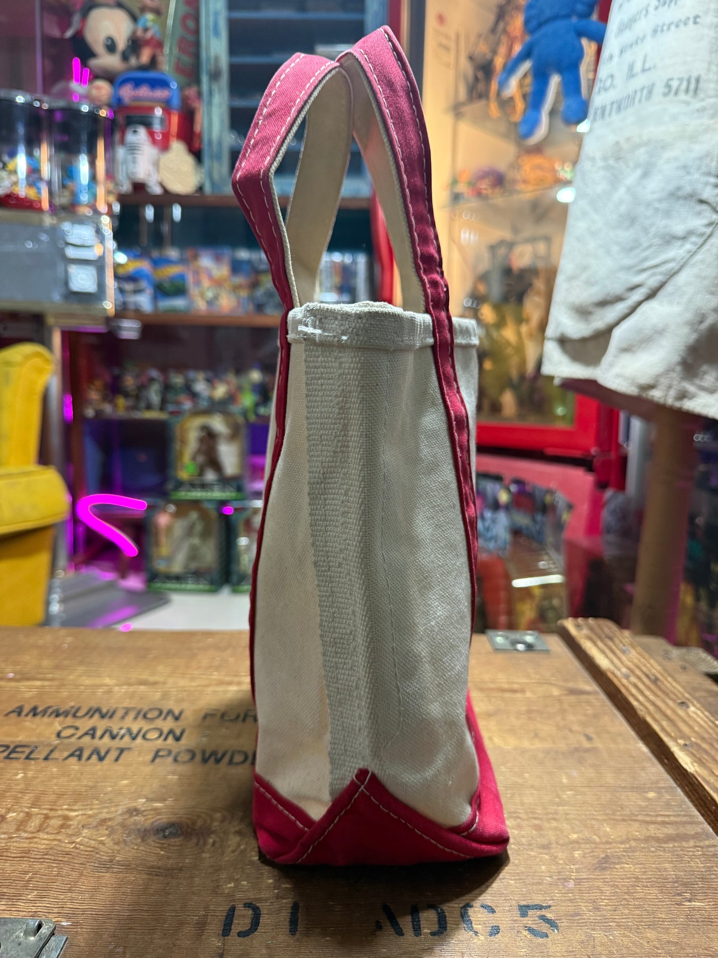 Vintage LL Bean Boat and Tote Canvas Bag Red Trim Small Size USA