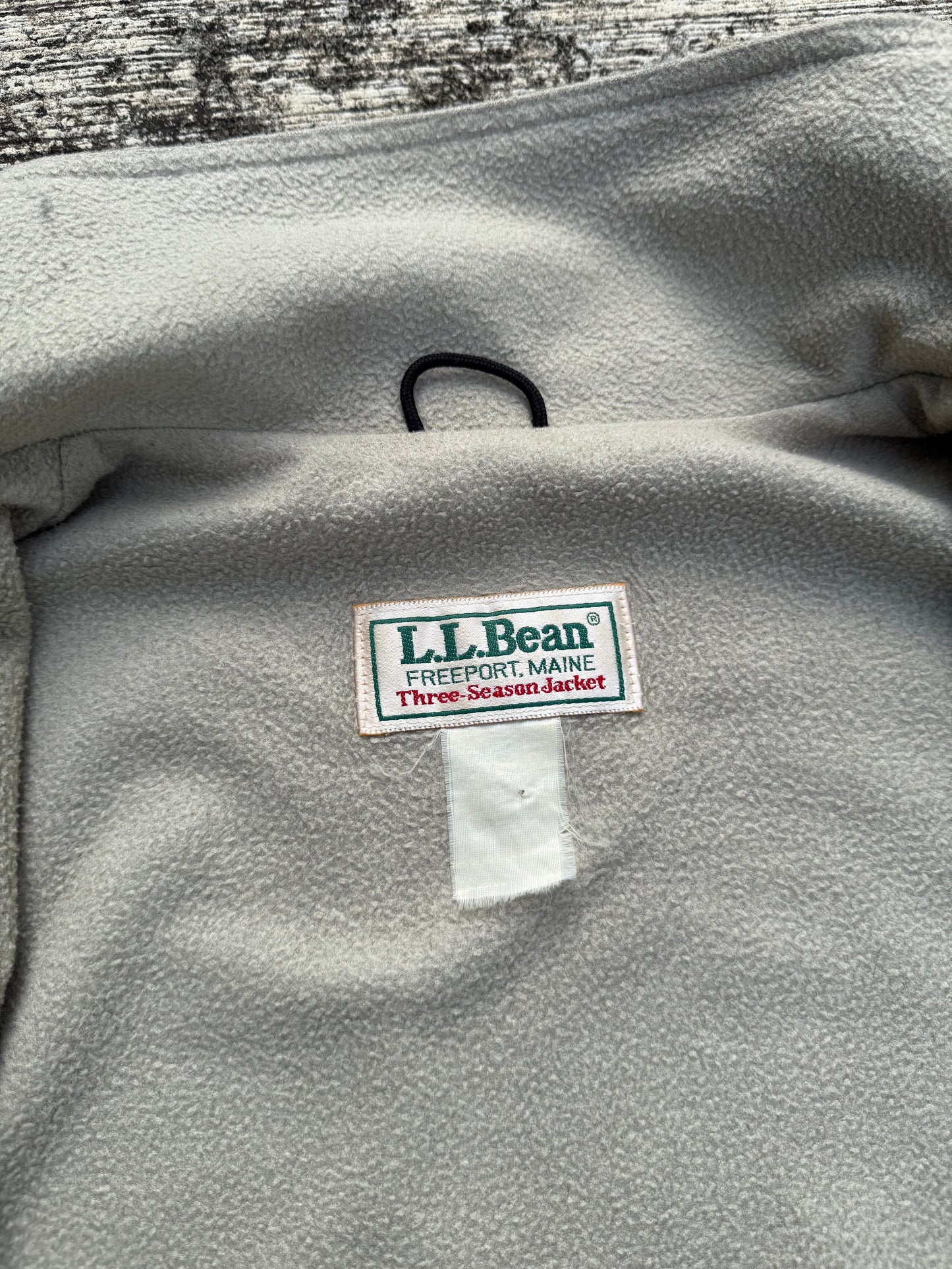 Vintage L.L. Bean Three-Season Jacket Green Fleece Lined Zip Up Made in USA
