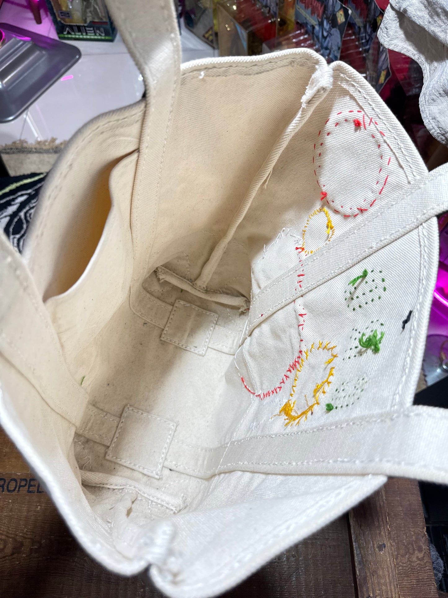 Custom Handmade Canvas Tote Bag Vintage Patchwork One of One Large Tote