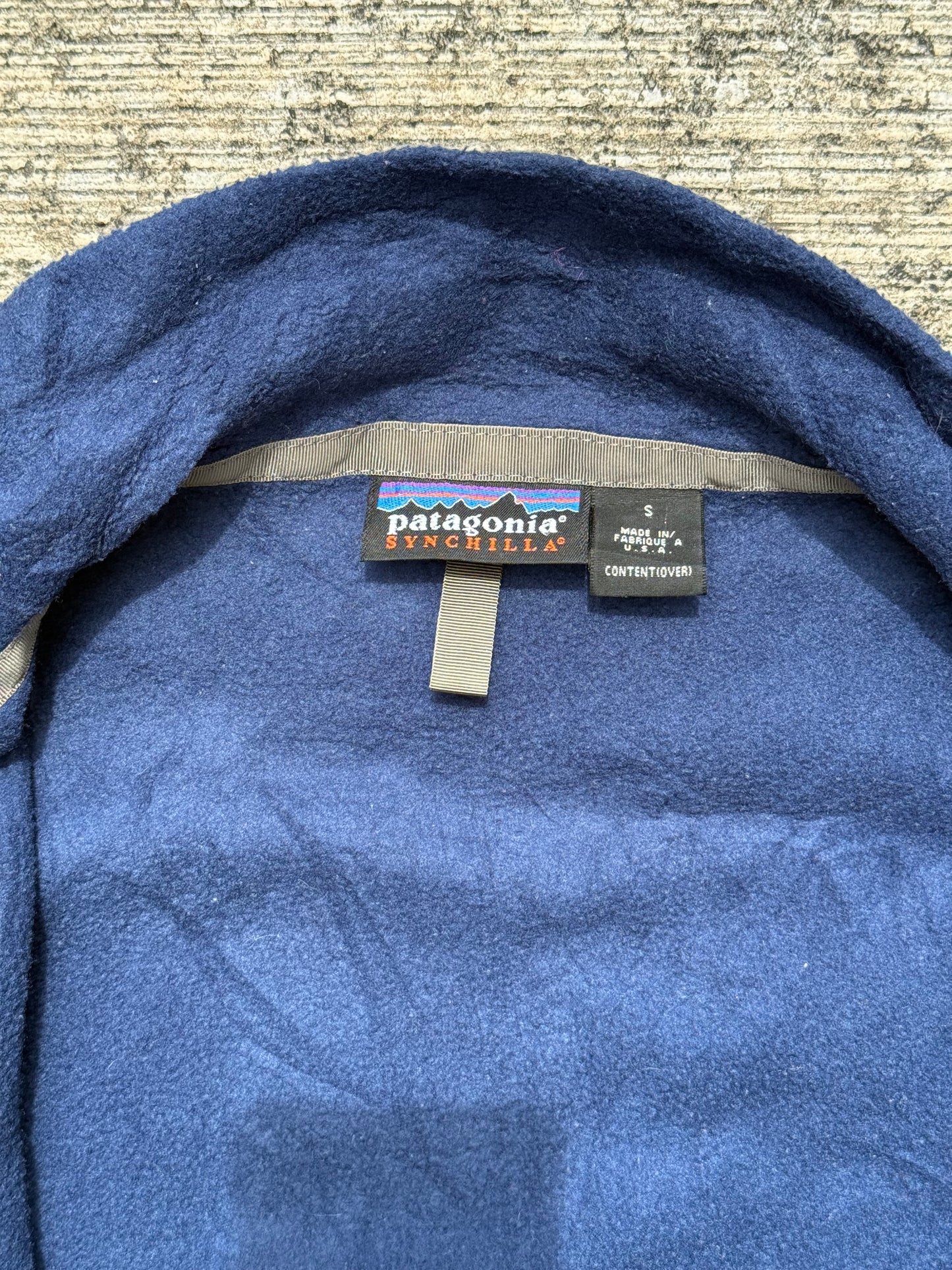 Vintage Patagonia Synchilla Fleece Jacket Navy Blue Made in USA