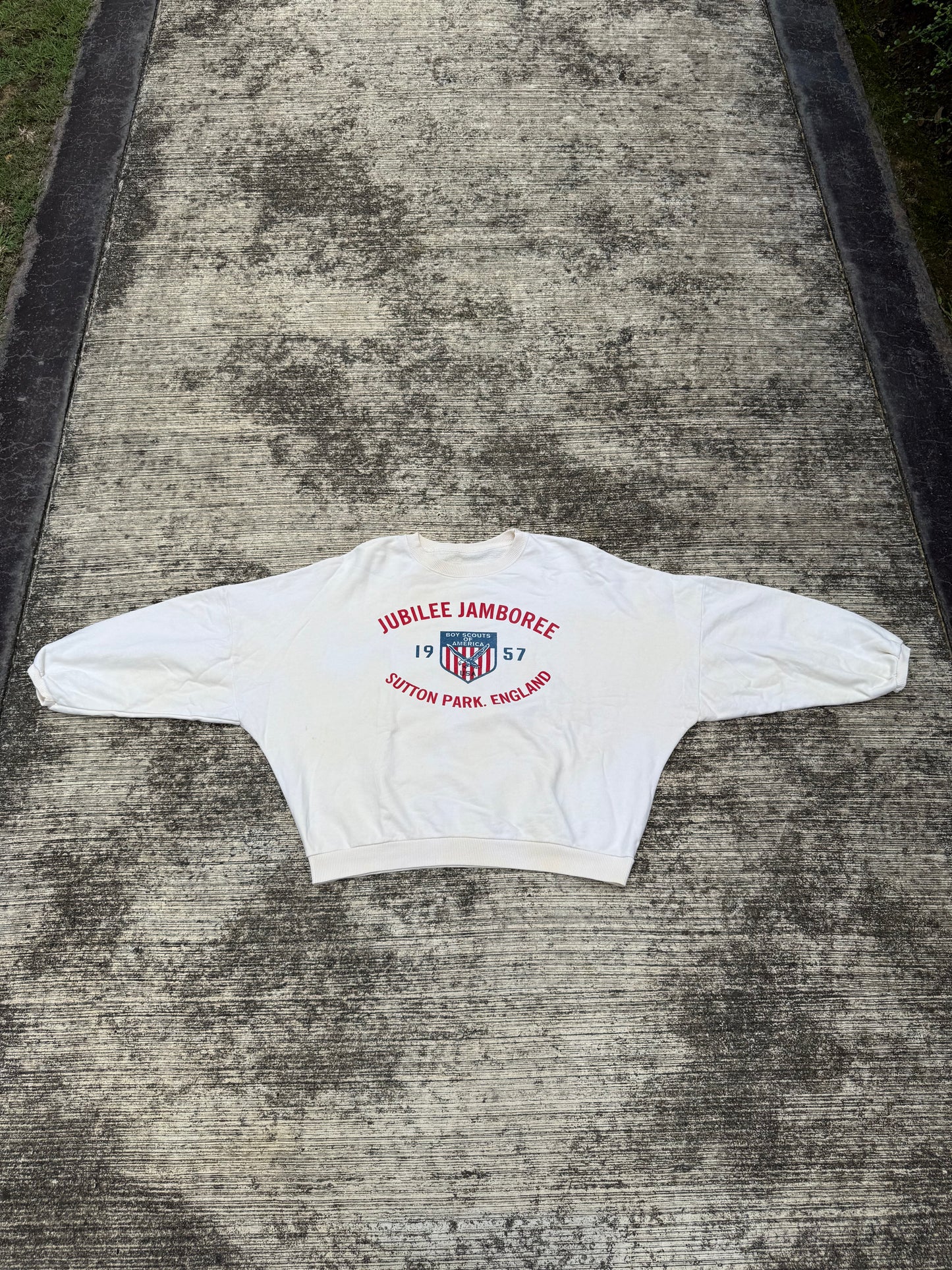 Vintage 1957 Boy Scouts Jubilee Jamboree Sweatshirt Sutton Park England