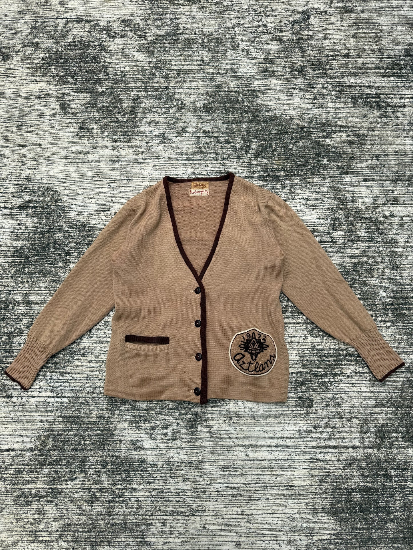 Vintage 1972 Aztlan Varsity Knit Cardigan