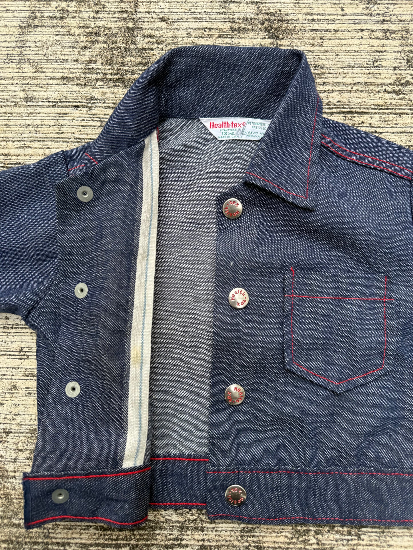 Vintage Health-tex Kids Selvedge Denim Jacket Made in USA