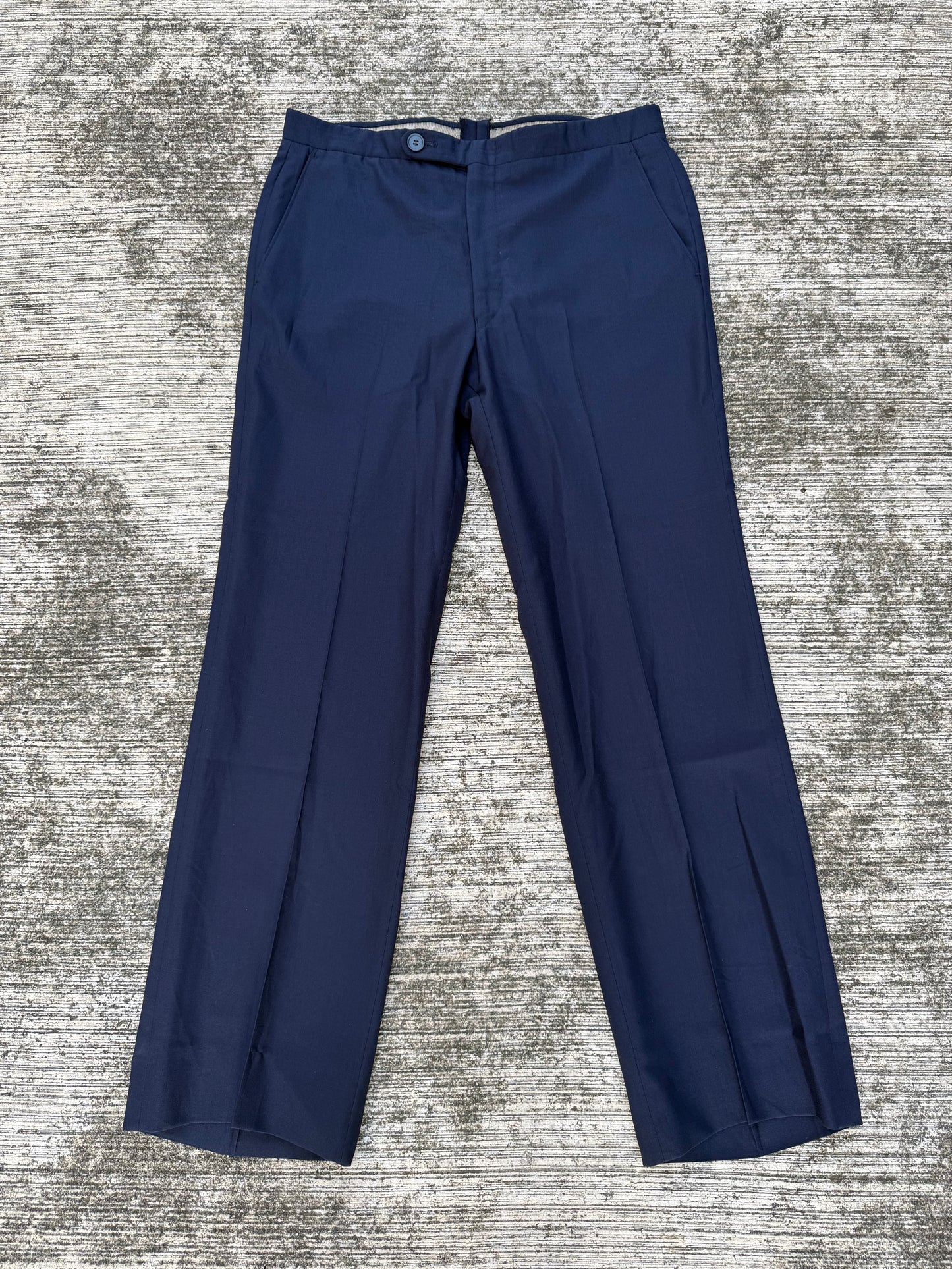 Vintage 1960s Gabardine Navy Trousers Warren K. Cook Custom Tailoring