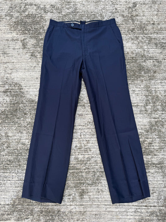 Vintage 1960s Gabardine Navy Trousers Warren K. Cook Custom Tailoring