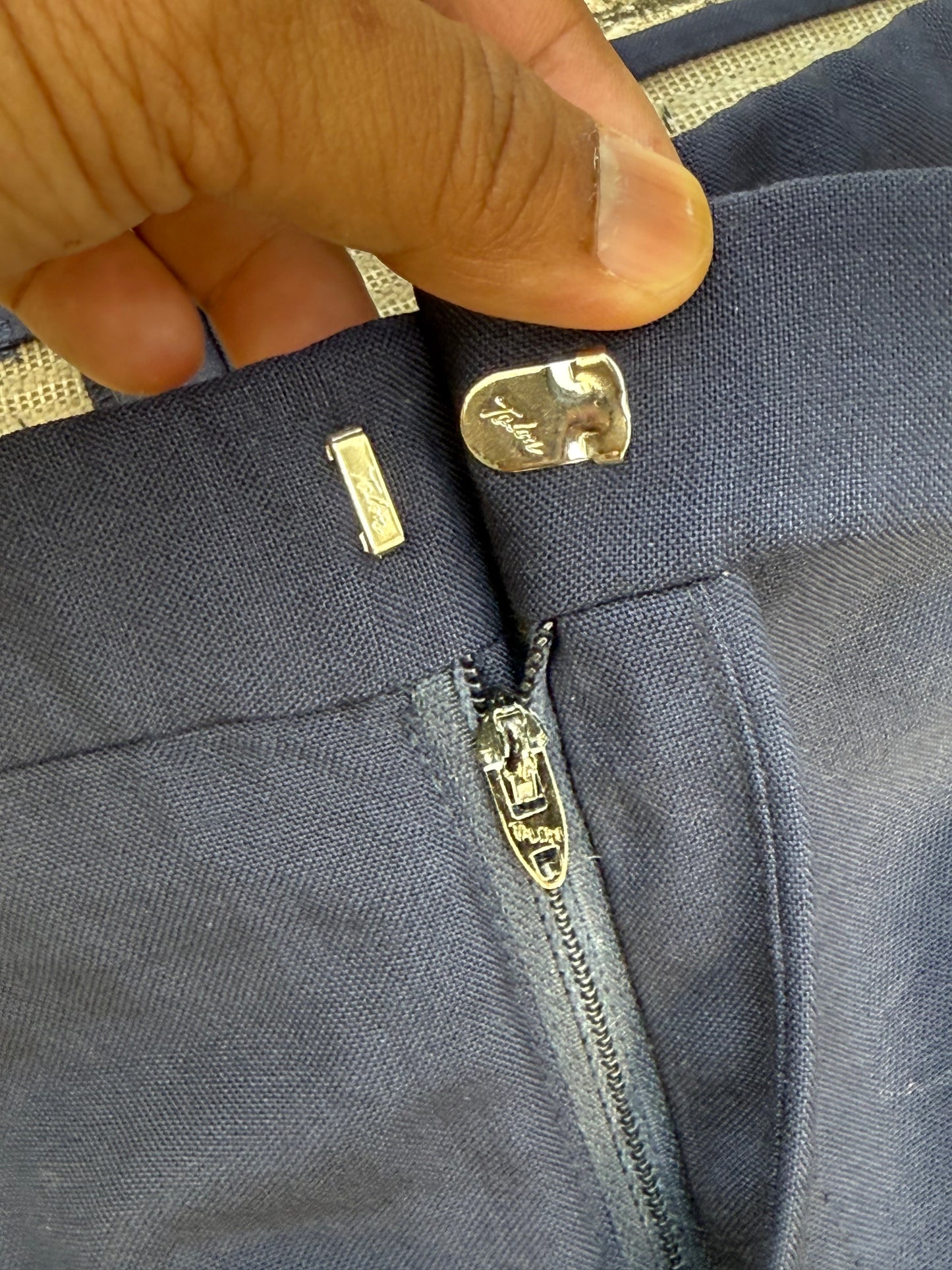 Vintage 1960s Gabardine Navy Trousers Warren K. Cook Custom Tailoring