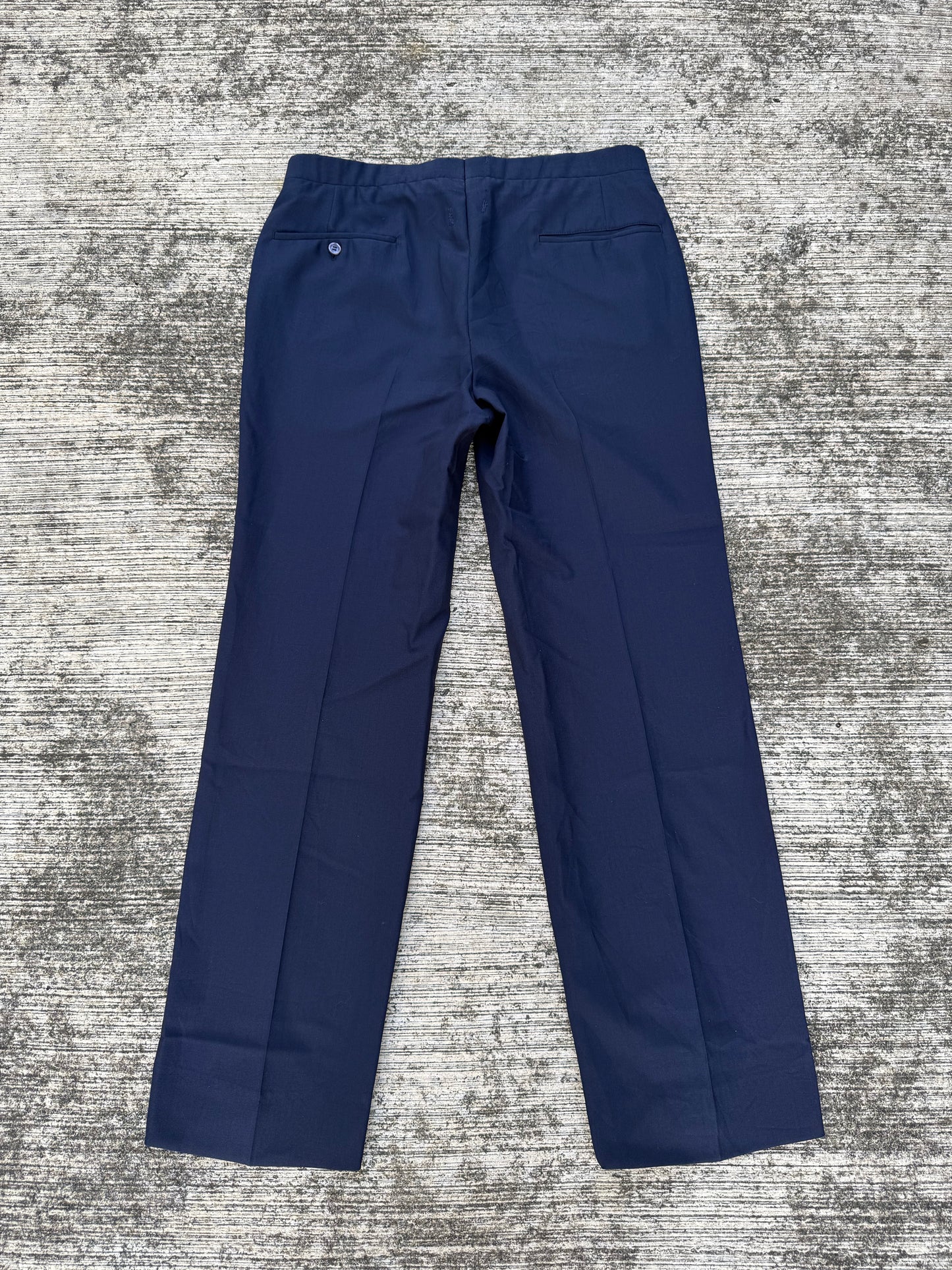 Vintage 1960s Gabardine Navy Trousers Warren K. Cook Custom Tailoring