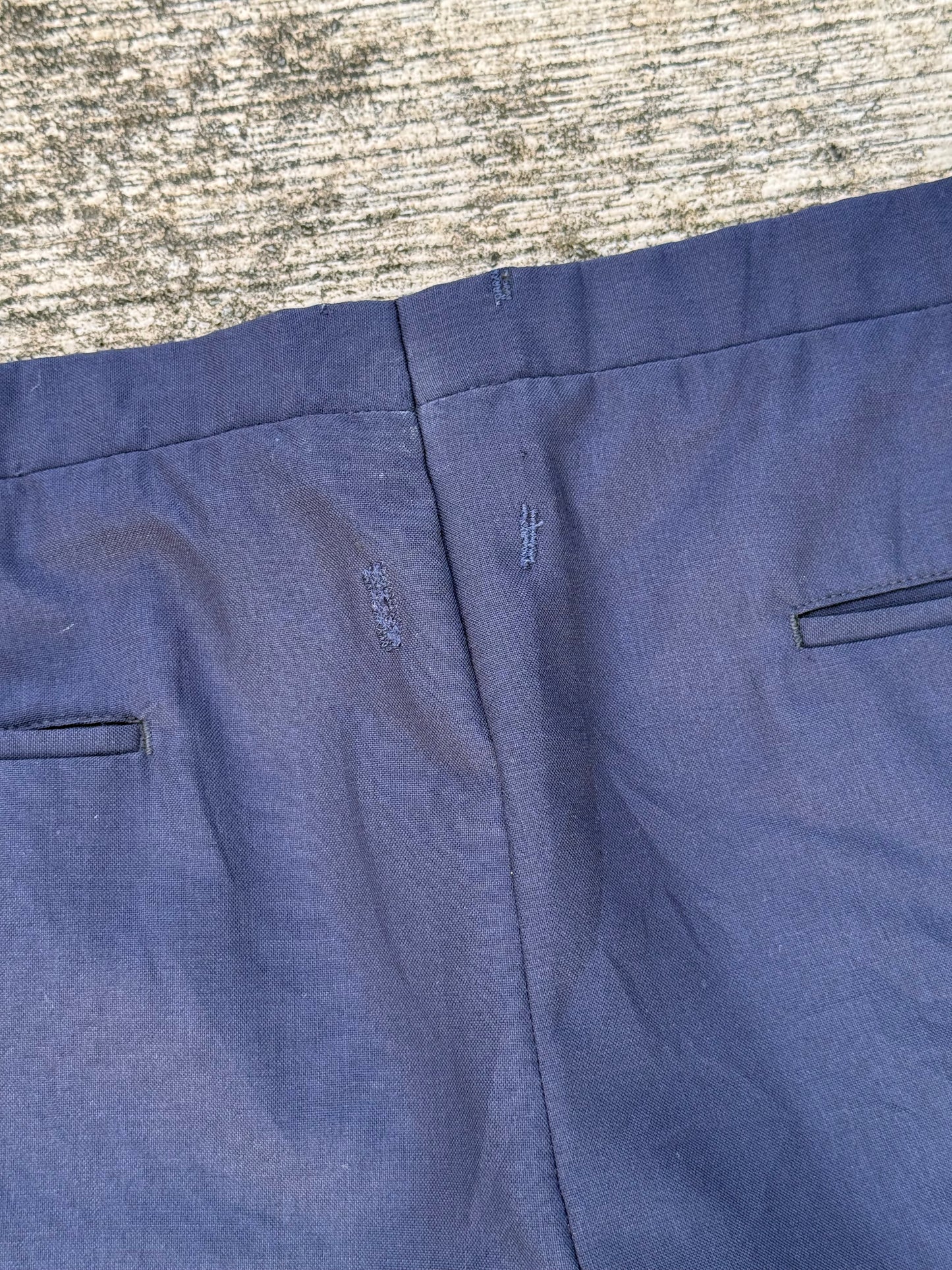 Vintage 1960s Gabardine Navy Trousers Warren K. Cook Custom Tailoring