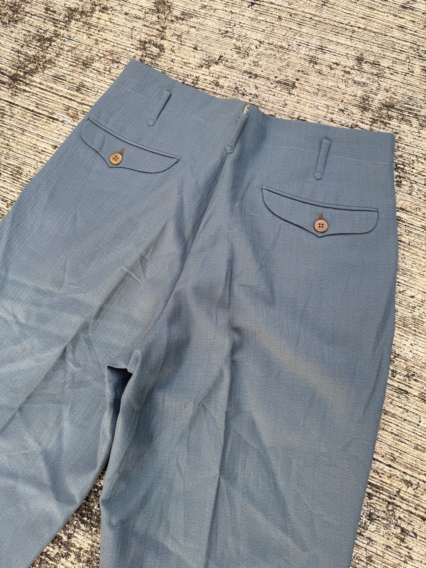 Rare 1940s–50s European Salt & Pepper Wool Trousers