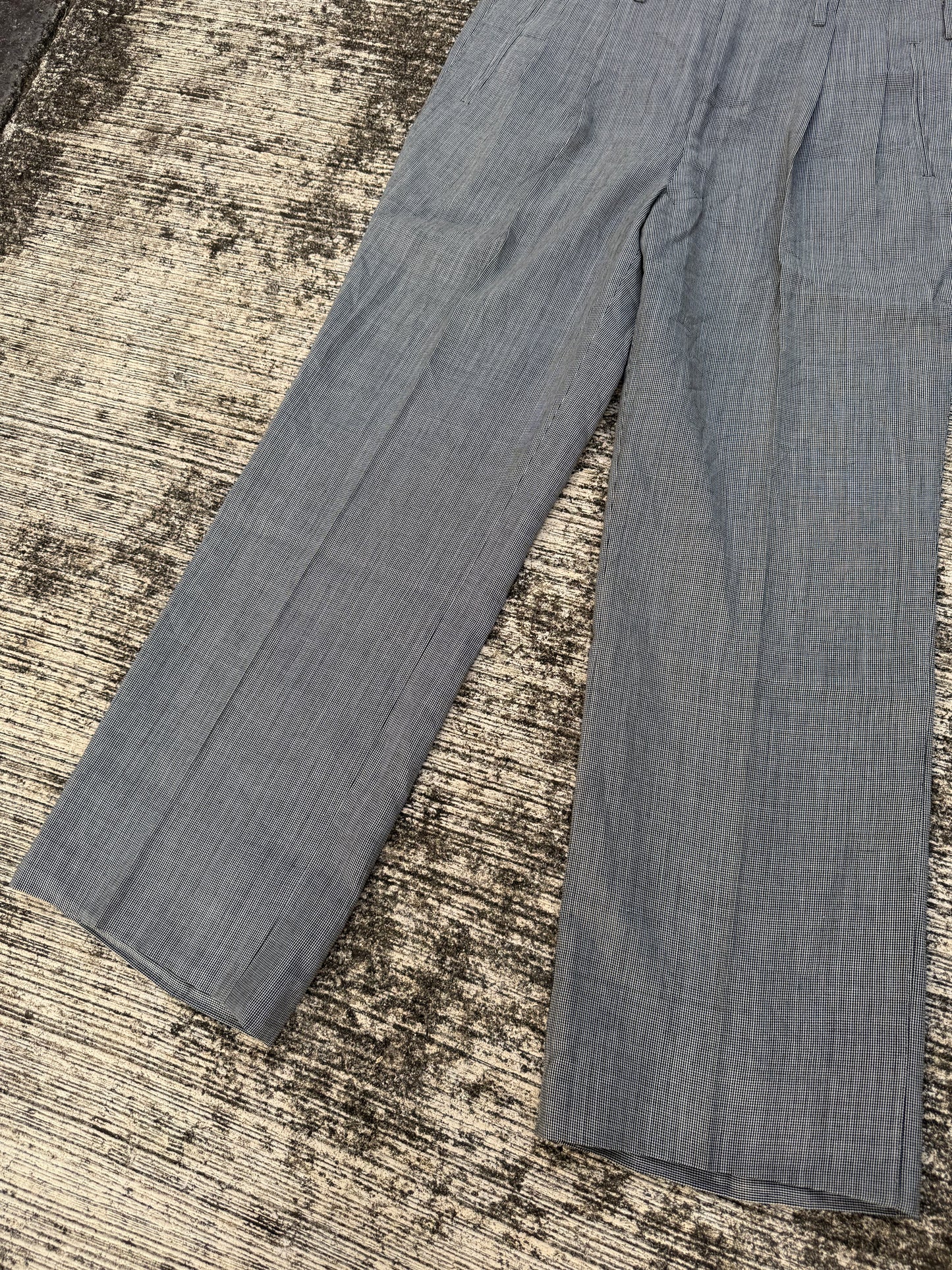Vintage 1950s–60s Grey Houndstooth Trousers European Tailoring