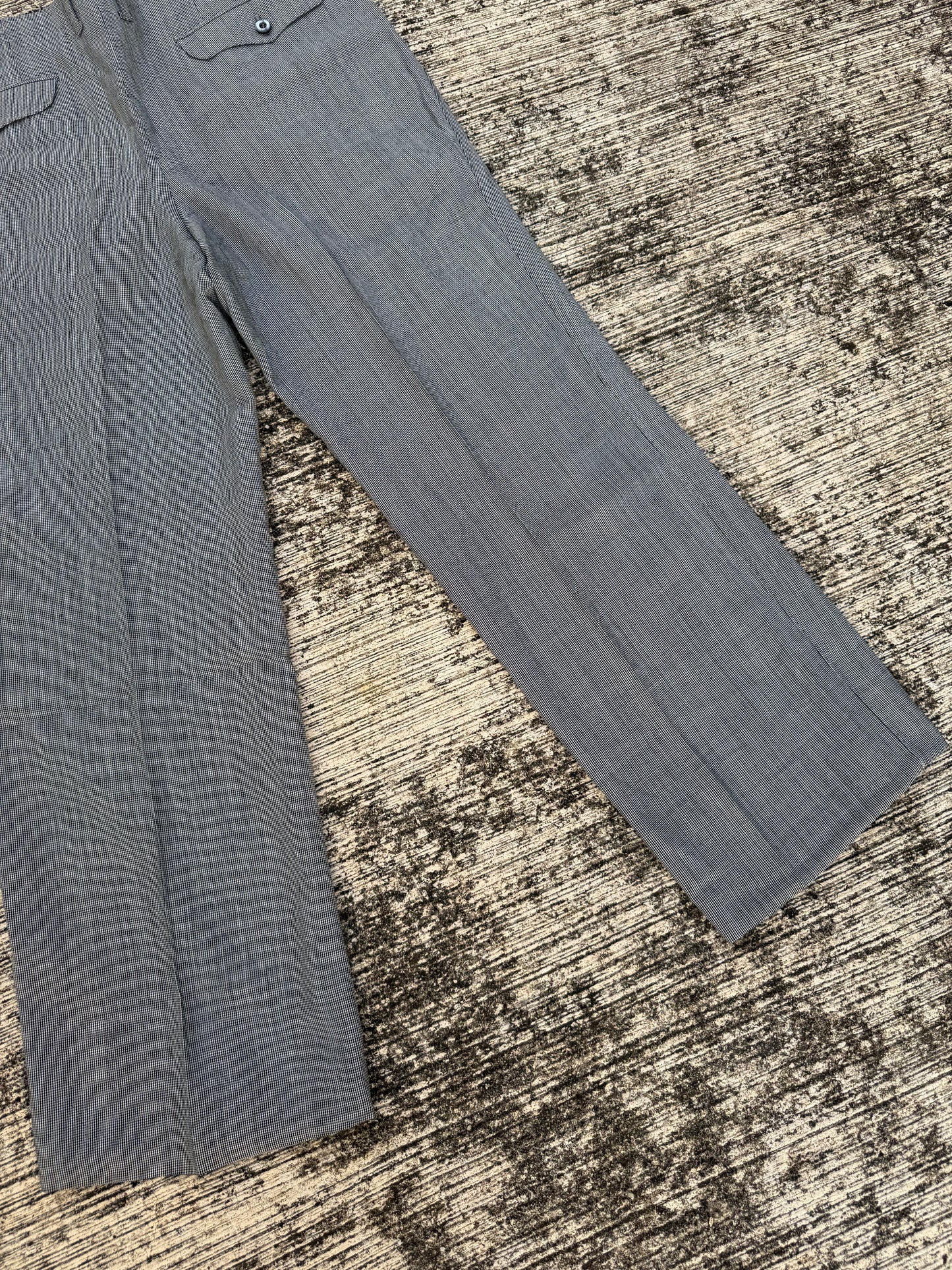 Vintage 1950s–60s Grey Houndstooth Trousers European Tailoring