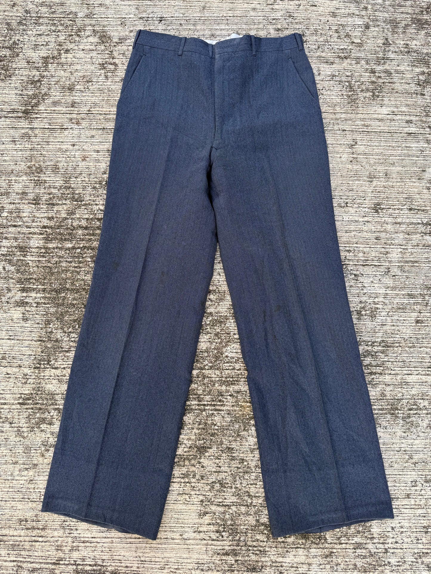 Rare Vintage 1950s–60s Tailored Herringbone Dress Trousers