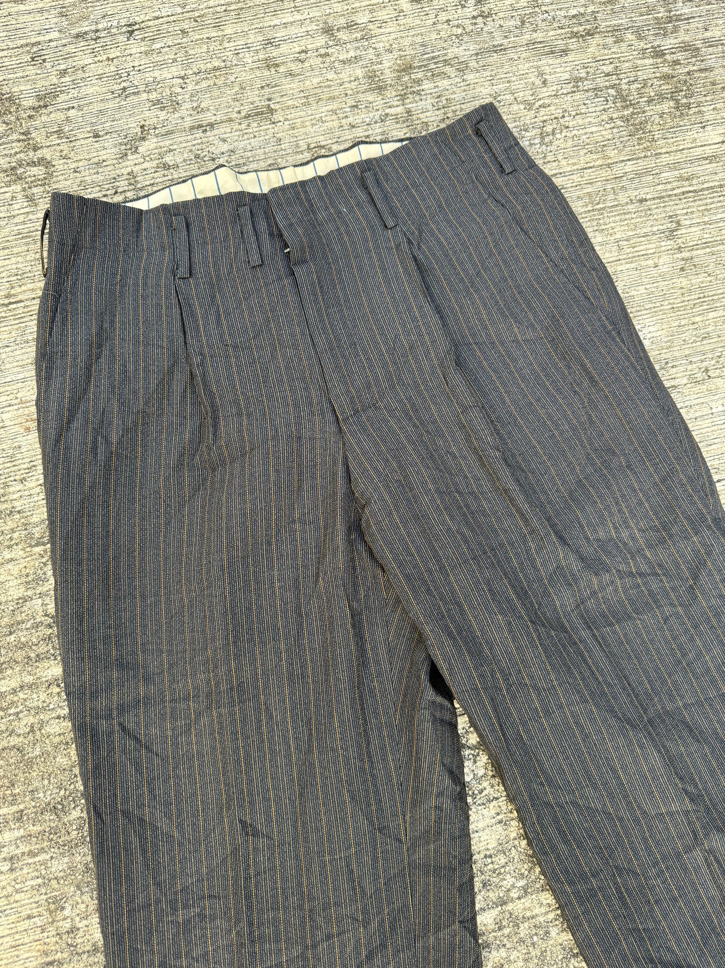 Rare 1950s–60s Vintage Pinstripe Wool Trousers