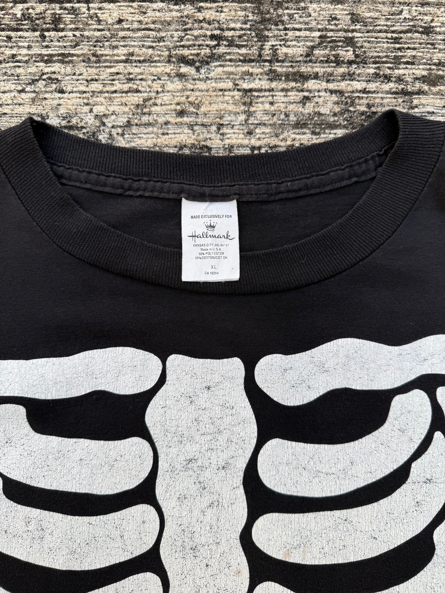 Vintage Hallmark Skeleton Bones Graphic T-Shirt