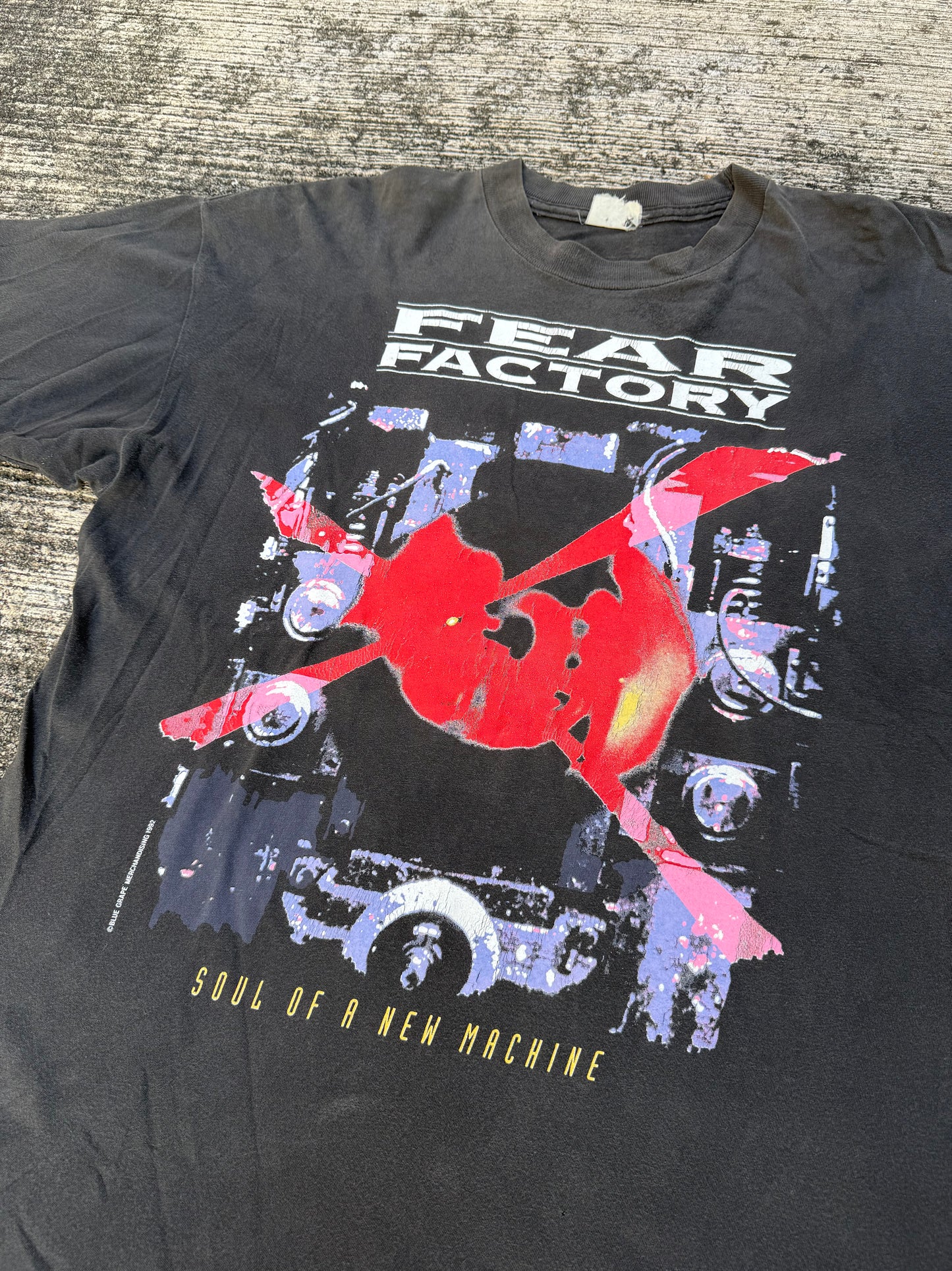 Vintage Fear Factory Soul of a New Machine 1992 Band T-Shirt — Blue Grape Merch