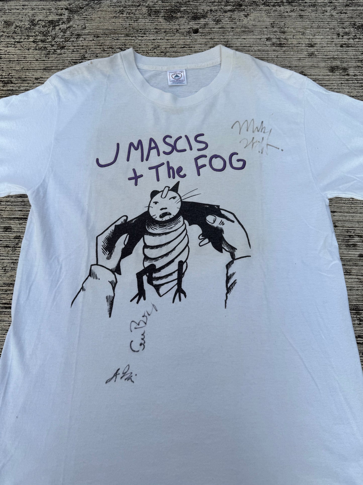 Vintage 2000s J Mascis + The Fog Band Tee Signed