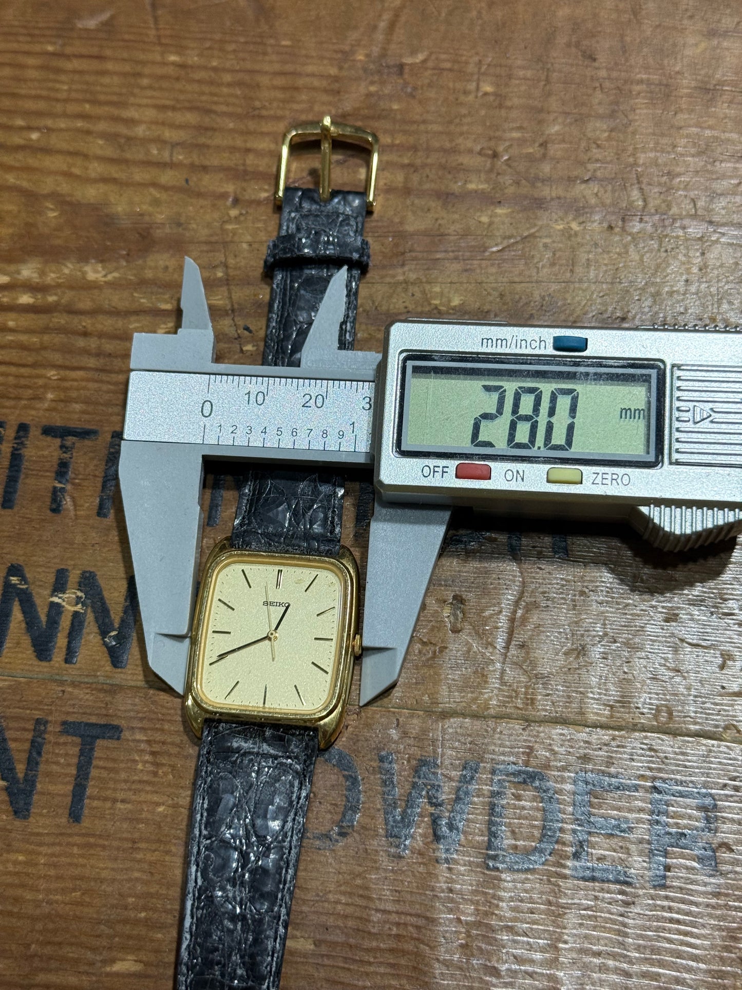 Vintage Seiko Gold Tone Tank Watch Junk Not Working For Parts