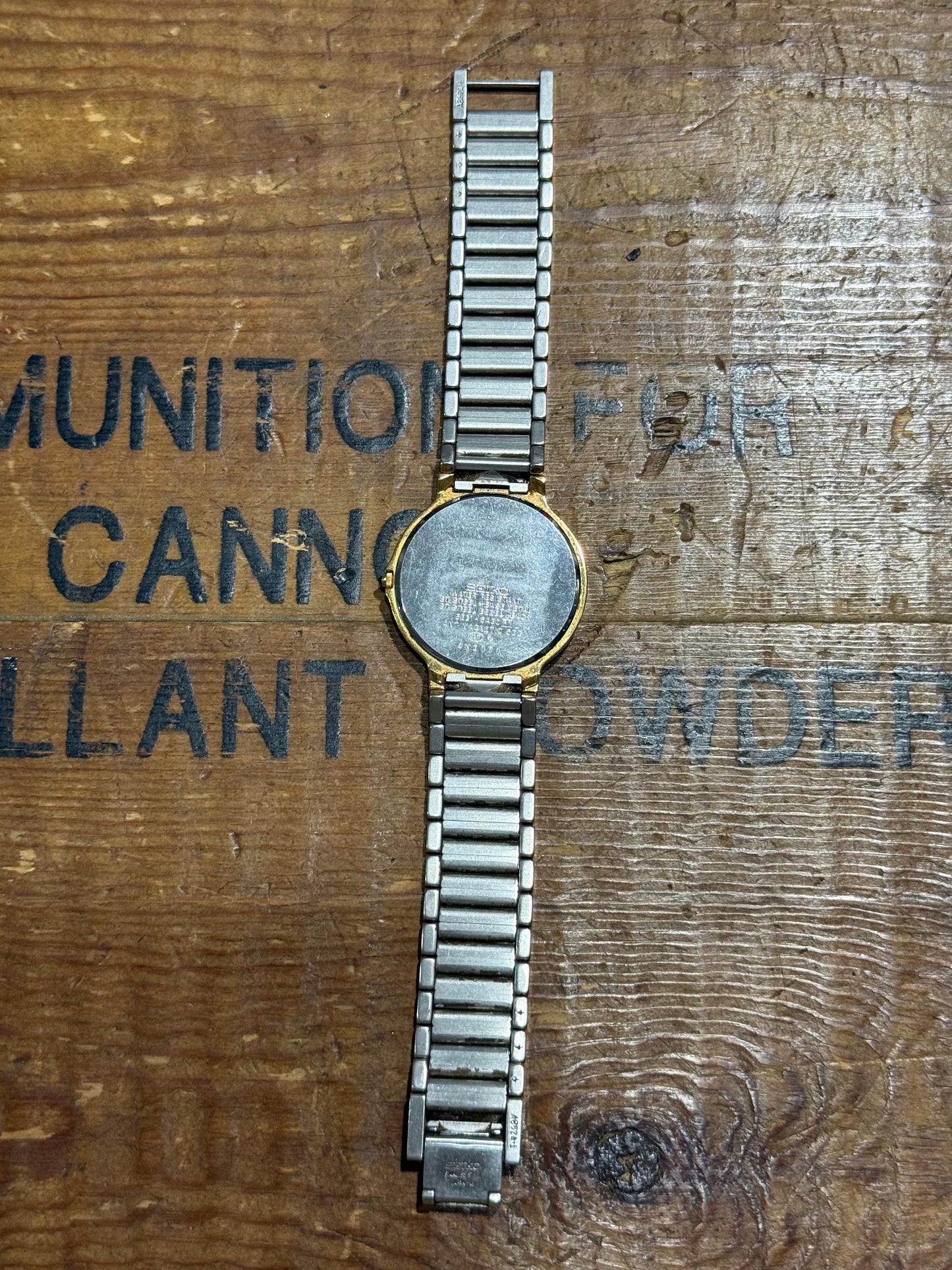Vintage Seiko Dolce Two Tone Watch Junk Not Working For Parts
