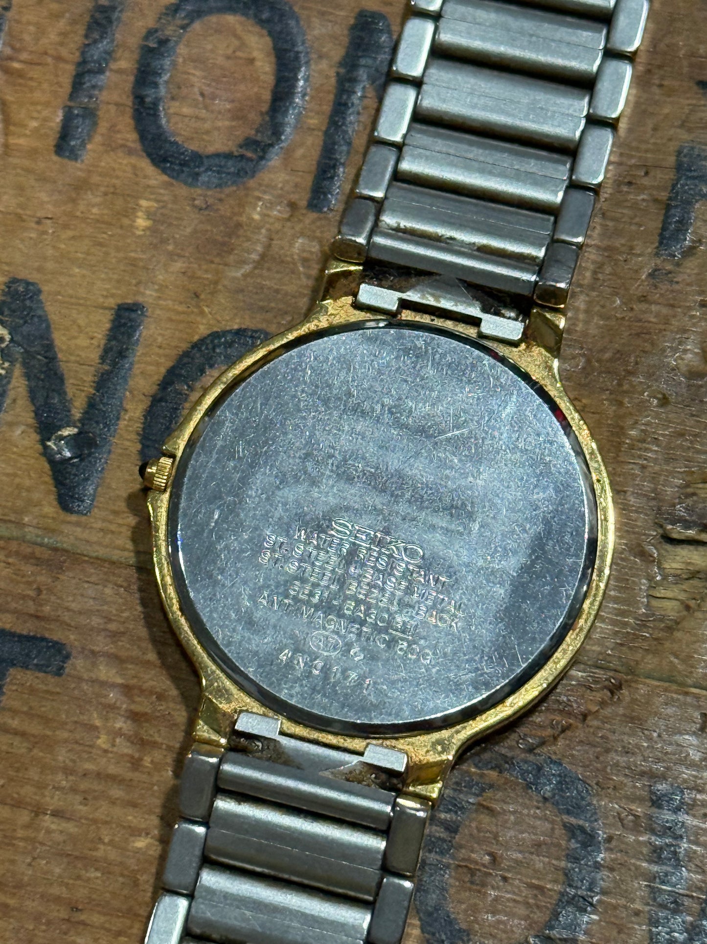 Vintage Seiko Dolce Two Tone Watch Junk Not Working For Parts