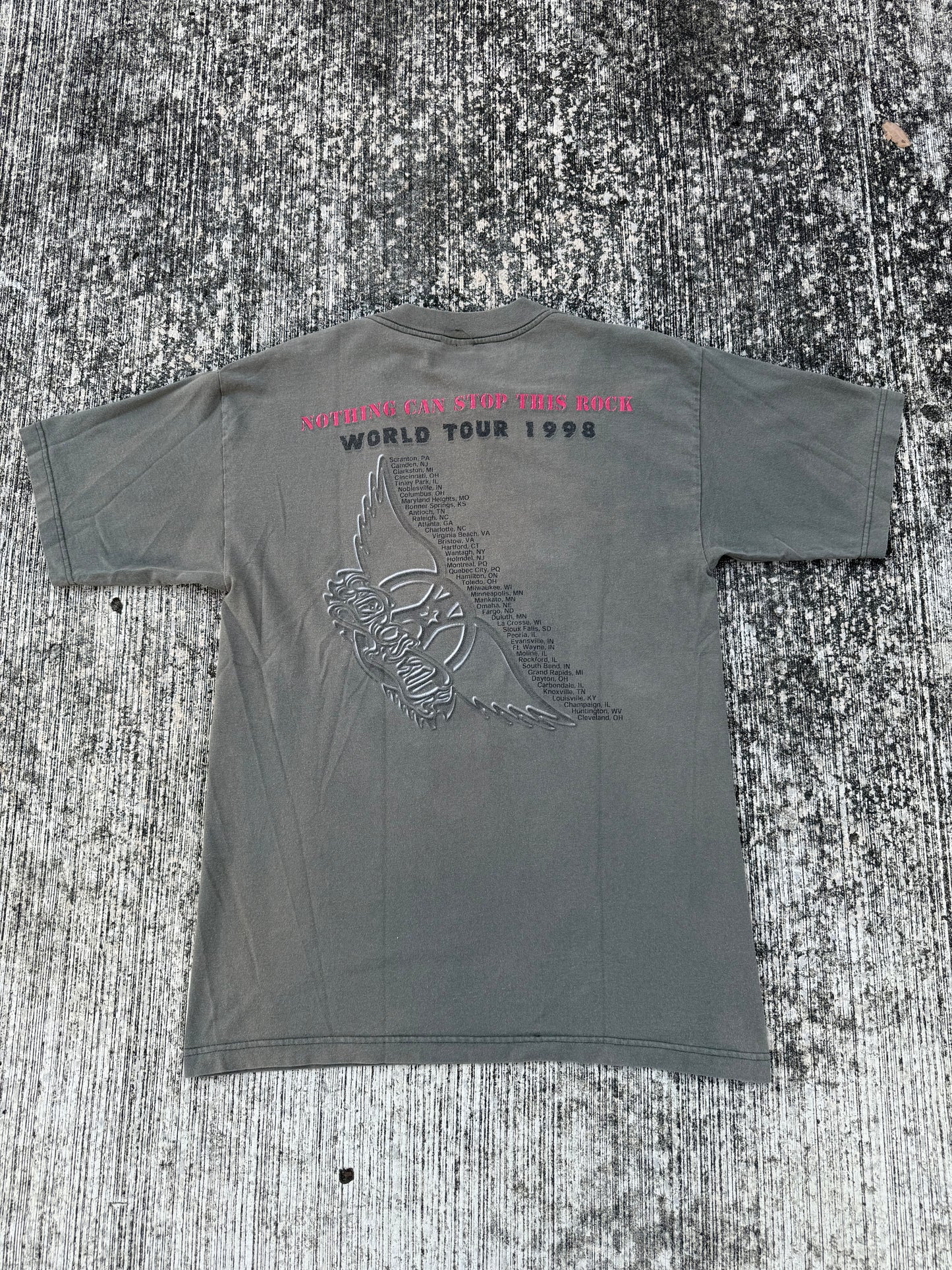 Vintage Aerosmith “Aero Force One” World Tour 1998 Band T-Shirt Rock Tee