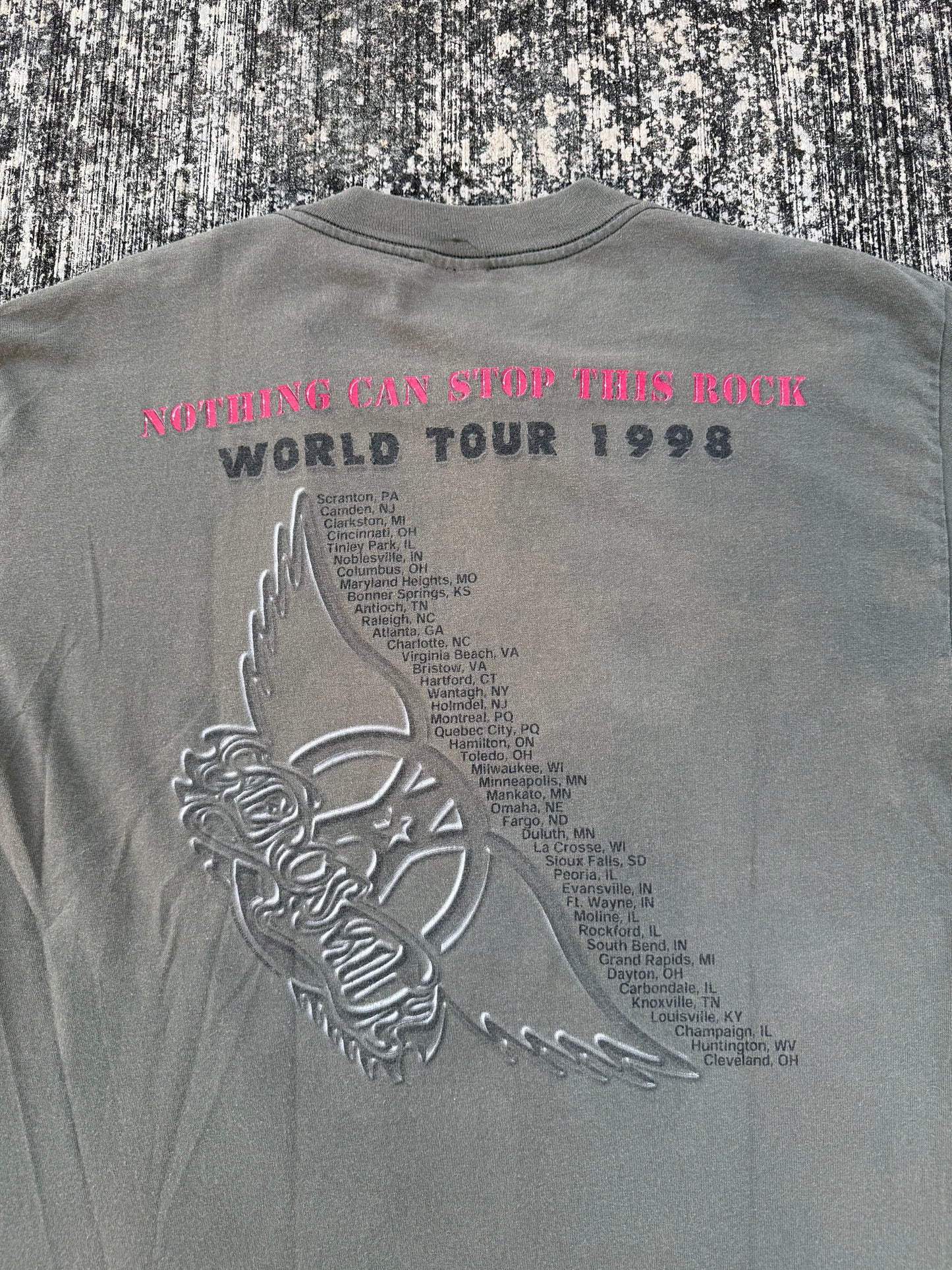 Vintage Aerosmith “Aero Force One” World Tour 1998 Band T-Shirt Rock Tee