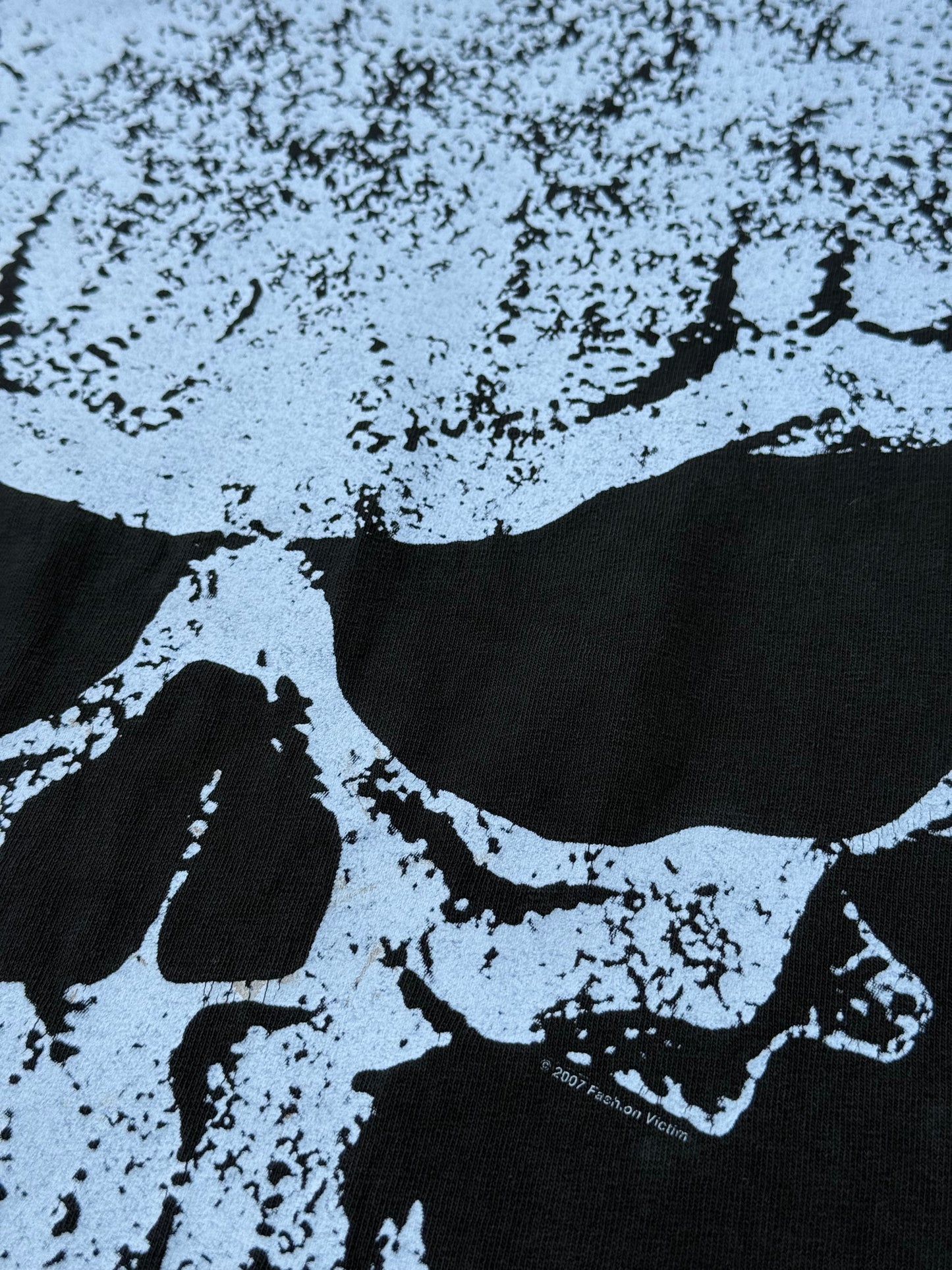 Vintage 2007 Fashion Victim Skull Graphic T-Shirt Punk Biker Tee