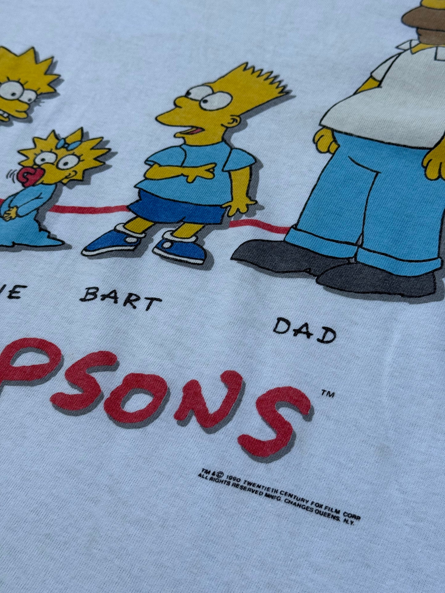 Vintage 1990 The Simpsons Family Graphic T-Shirt Matt Groening Rare Cartoon Tee