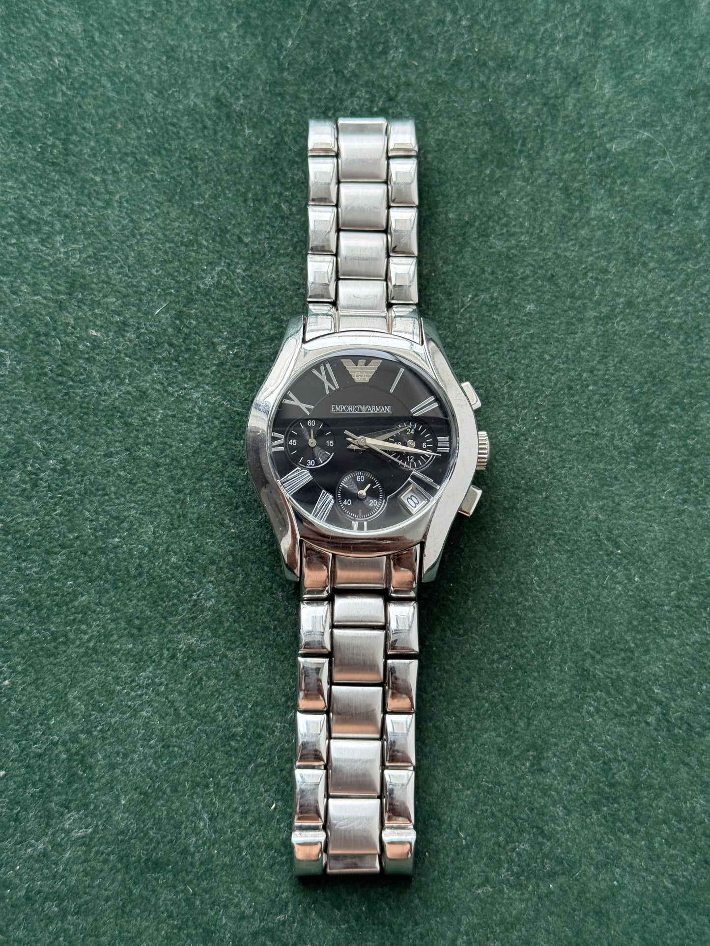 Emporio Armani AR-0674 Chronograph Black Dial Stainless Steel Men’s Watch