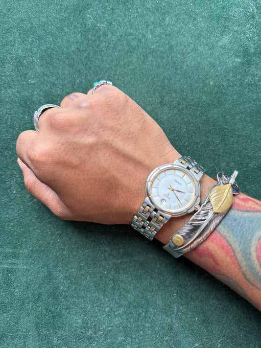 Vintage Seiko Asterisk 5E32-6A50 Two-Tone Quartz Watch