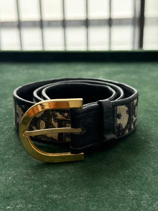 Vintage Christian Dior Oblique Monogram Canvas Belt