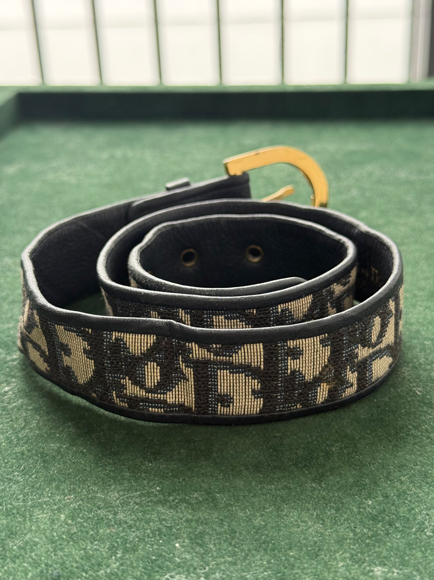 Vintage Christian Dior Oblique Monogram Canvas Belt