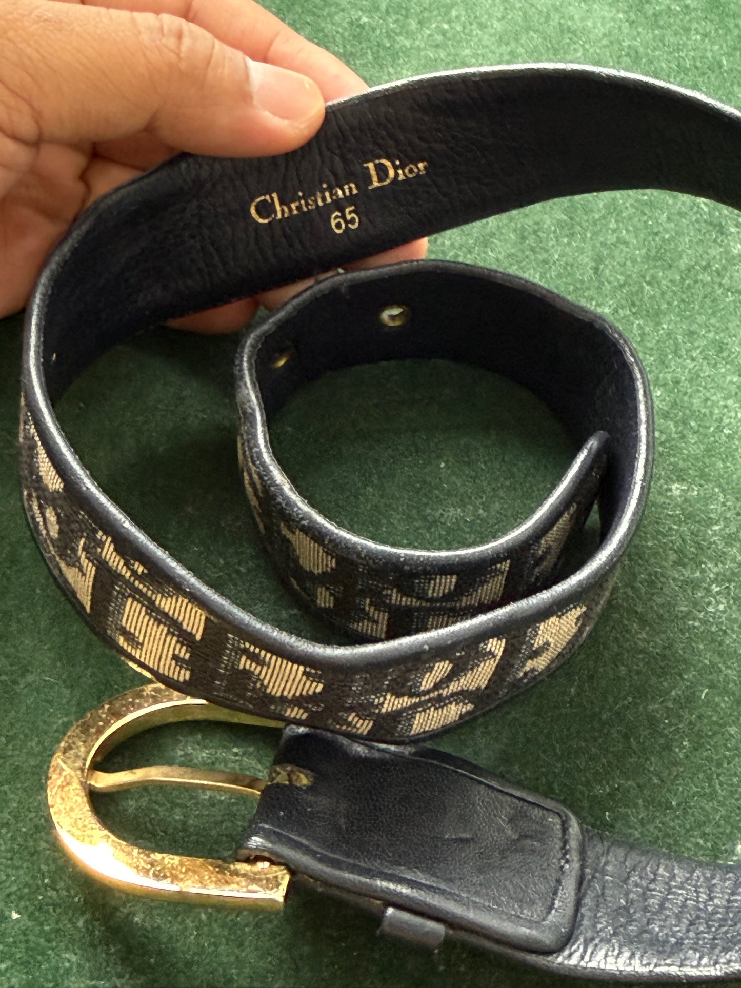 Vintage Christian Dior Oblique Monogram Canvas Belt