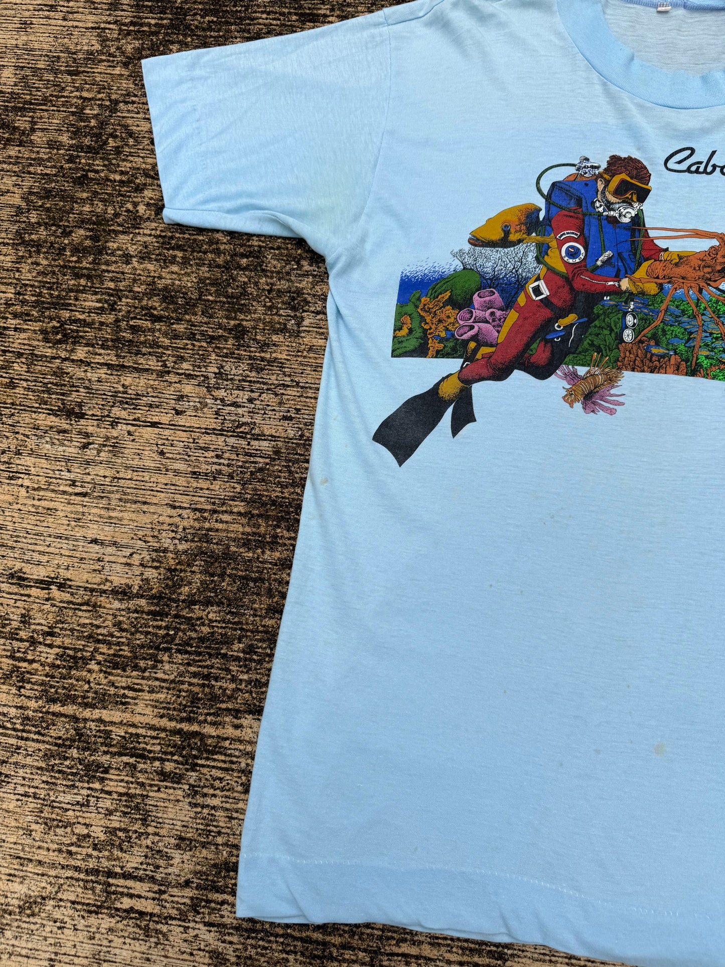 Vintage 80s Cabo San Lucas Mexico Scuba Diving Souvenir T-Shirt