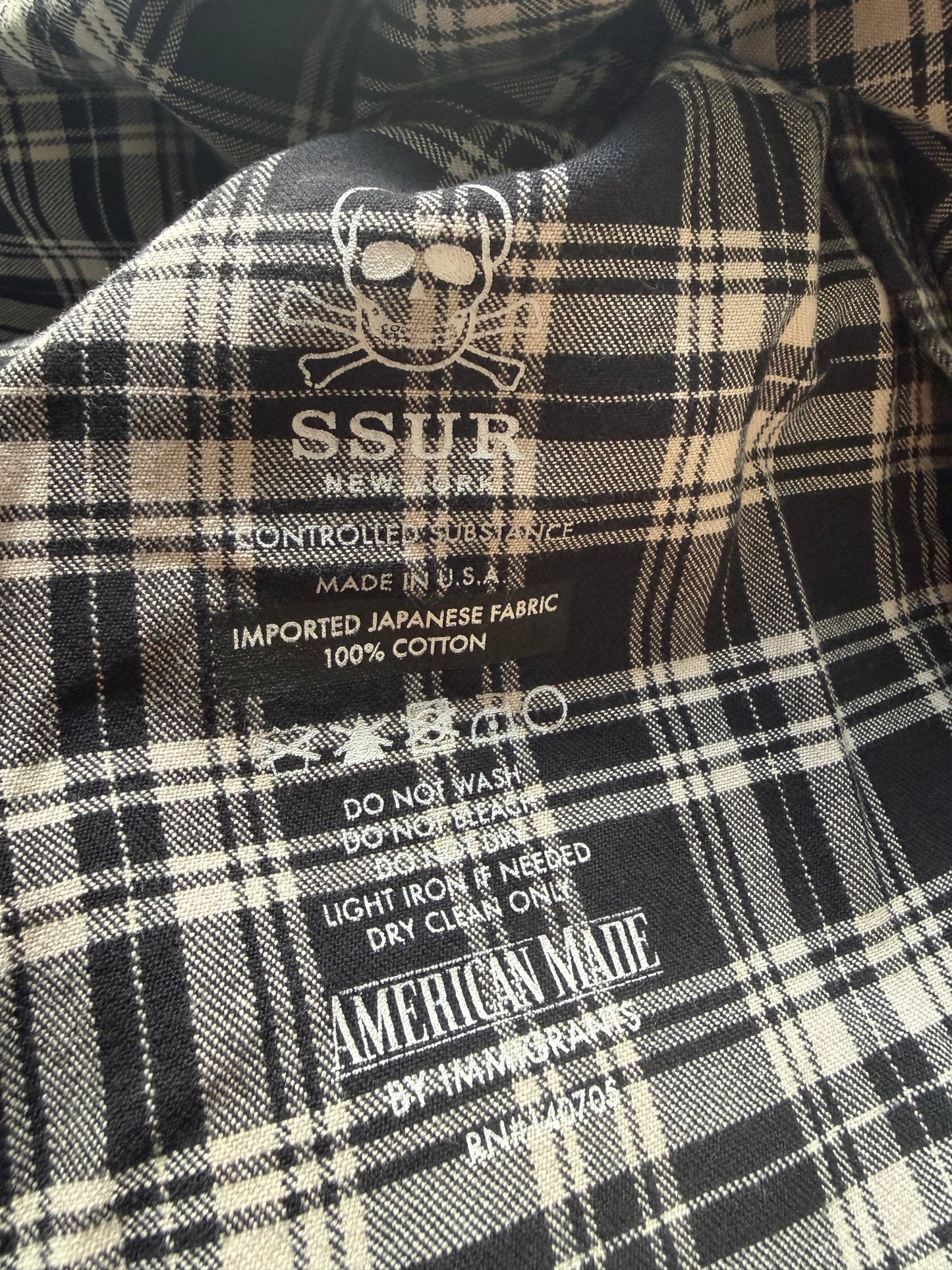 SSUR New York Plaid Flannel Shirt Made in USA