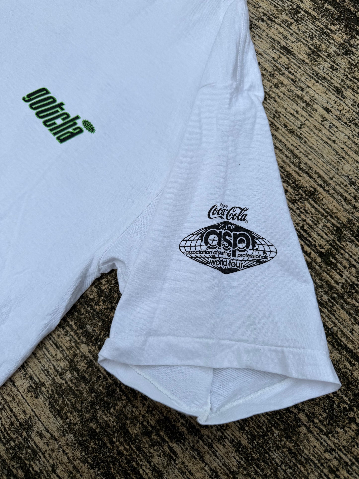 Vintage Gotcha Surf Co. “World Challenge” ASP WQS Japan Tour Coca-Cola Surf Tee – Made in USA