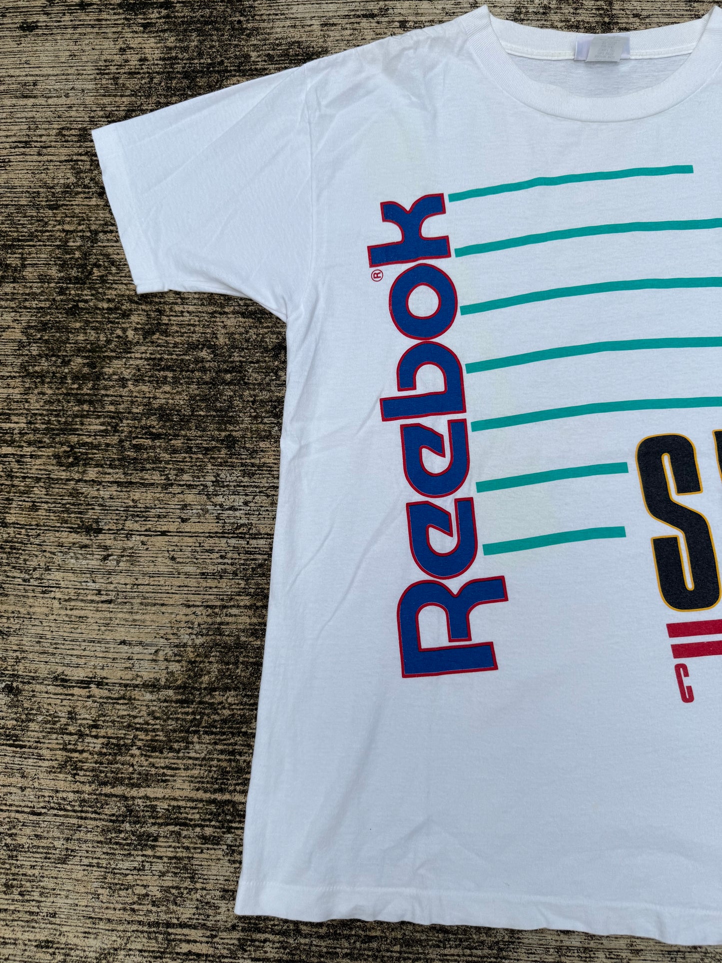 Vintage Reebok Sport Conditioning Tee Made in USA 90s White Graphic T-Shirt