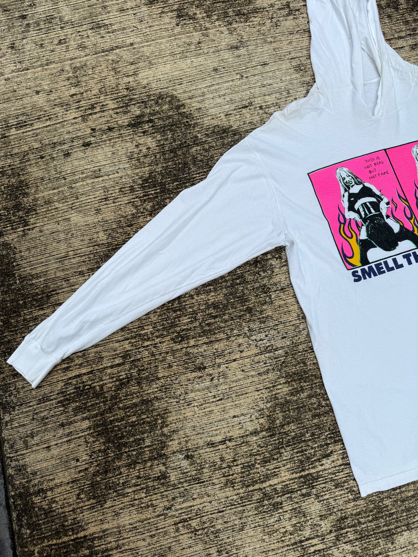 Vintage Parody L7 “Smell the Bootleg” Long Sleeve Hoodie Tee