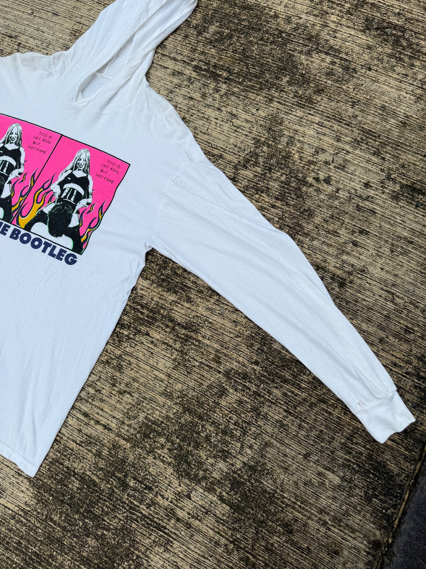 Vintage Parody L7 “Smell the Bootleg” Long Sleeve Hoodie Tee