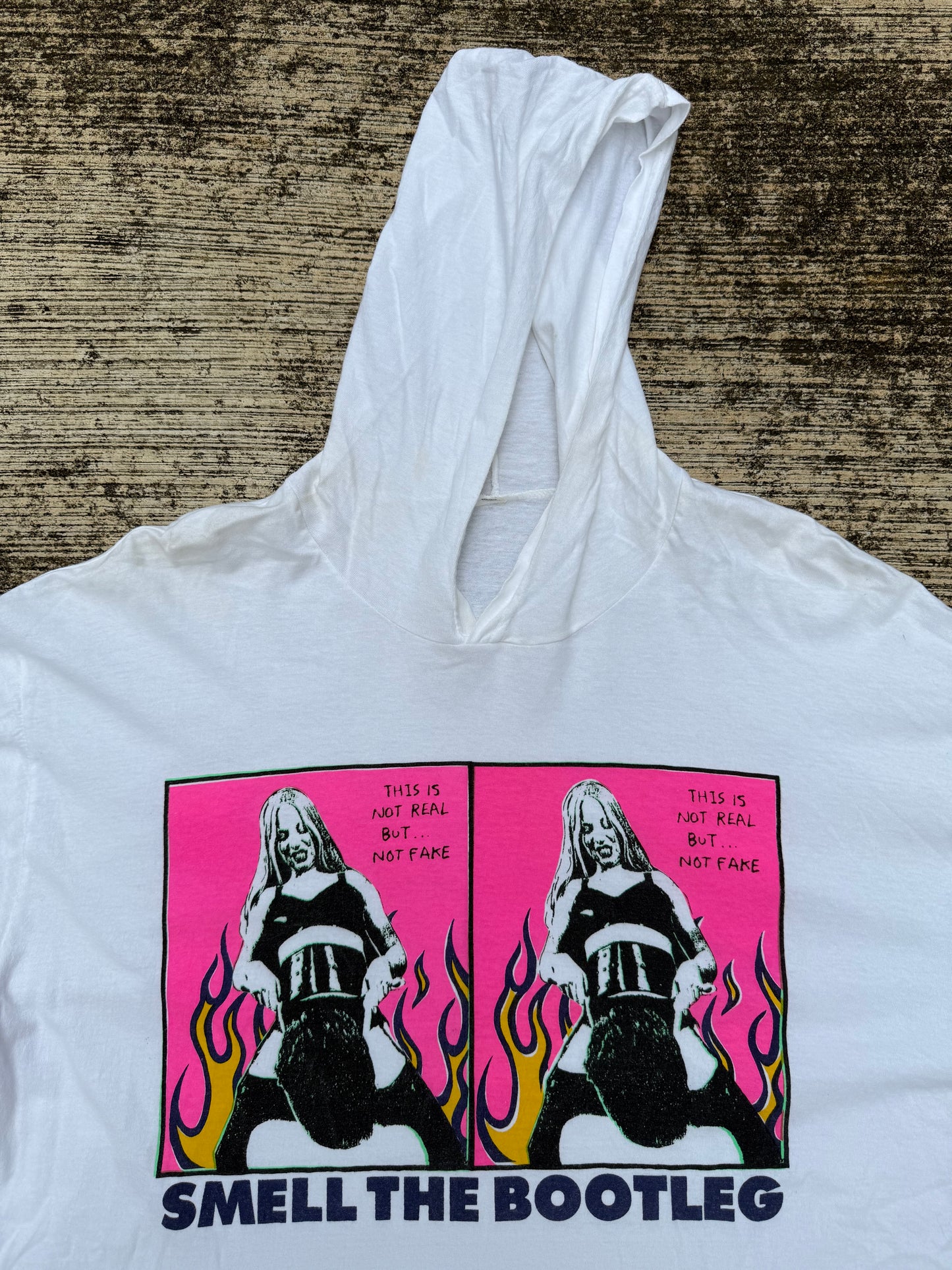 Vintage Parody L7 “Smell the Bootleg” Long Sleeve Hoodie Tee
