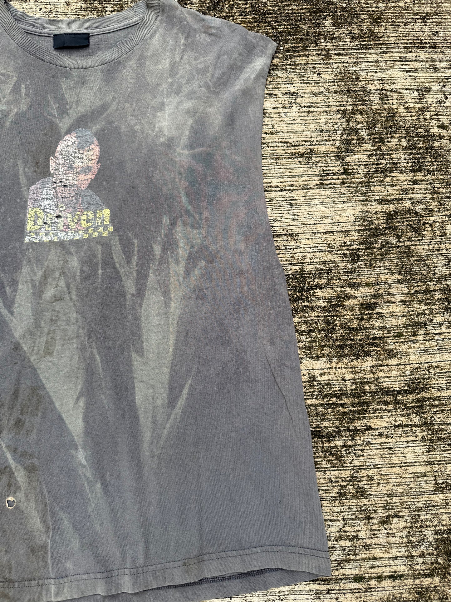 Vintage Serial Killer “Driven” Parody Taxi Driver Distressed Cut-Off Tee 90s Streetwear
