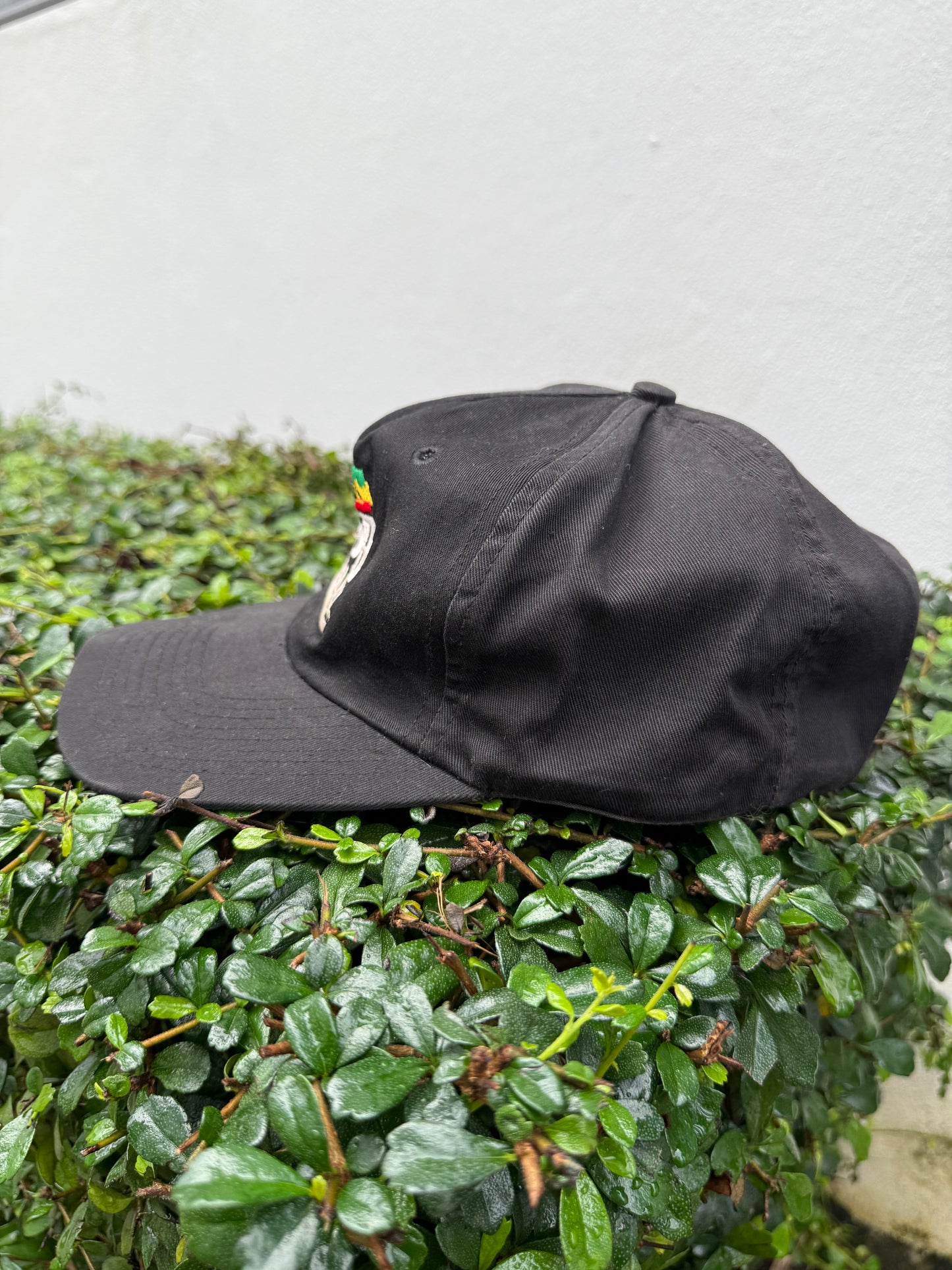 Vintage Bob Marley Reggae Snapback Hat Black Rasta Flag Embroidery 90s