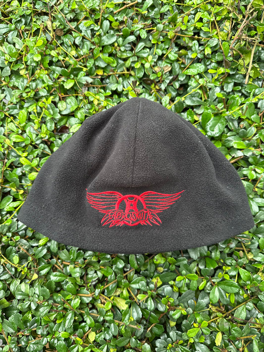 Vintage Aerosmith Fleece Beanie with Embroidered Red Logo