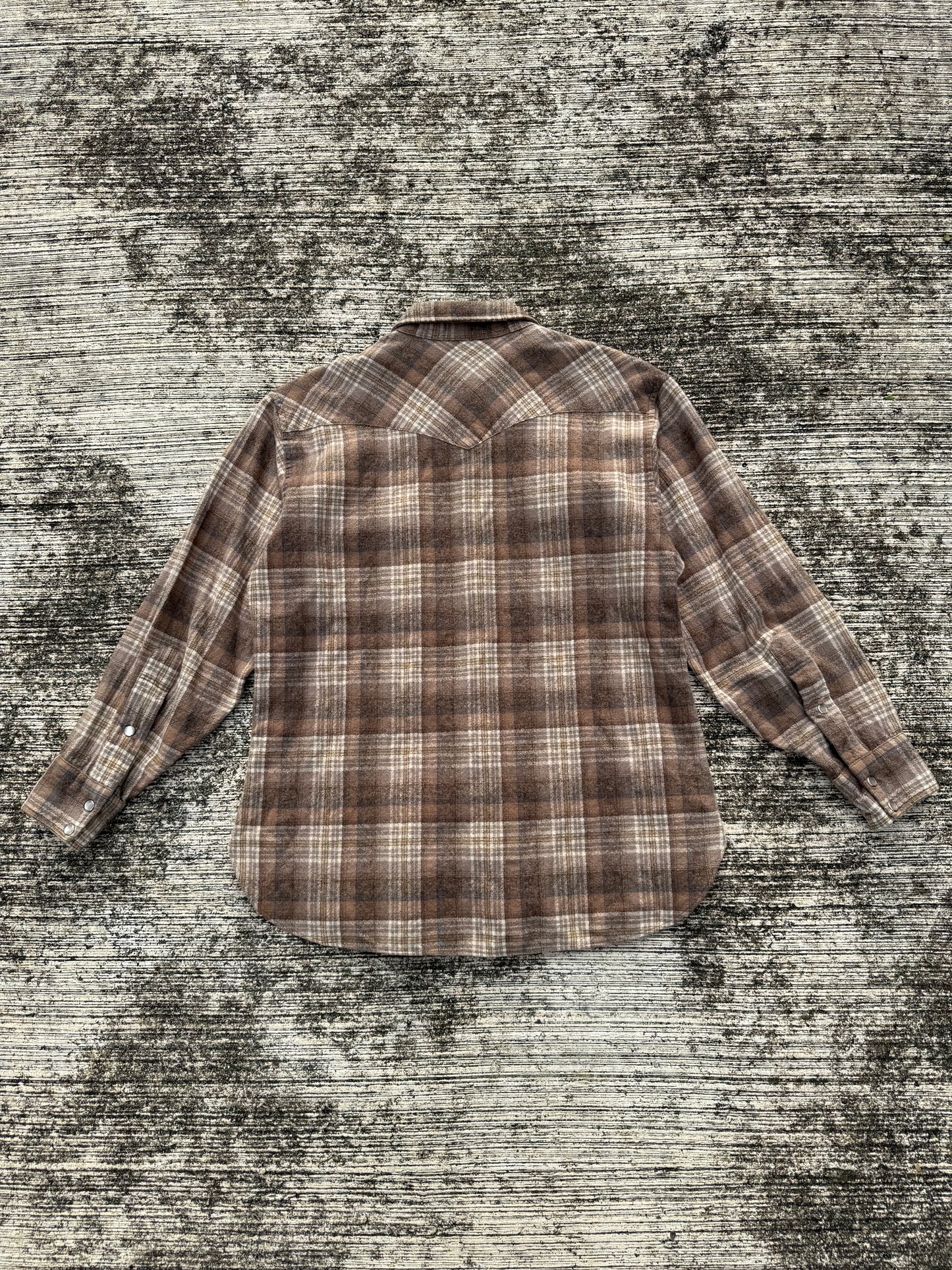 Vintage Pendleton High Grade Western Wear Wool Shirt Brown Plaid USA Made