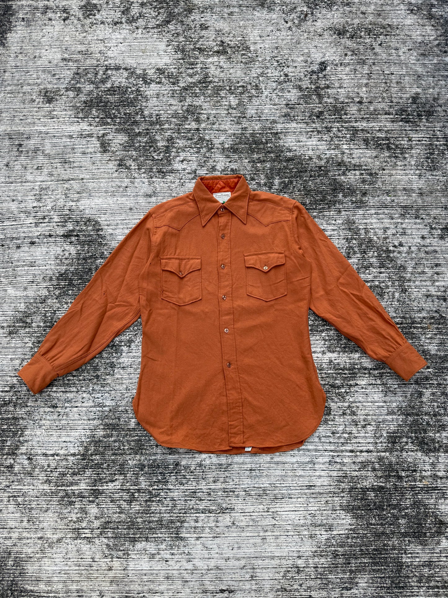 Vintage Pendleton High Grade Western Wear Wool Shirt Burnt Orange USA Made